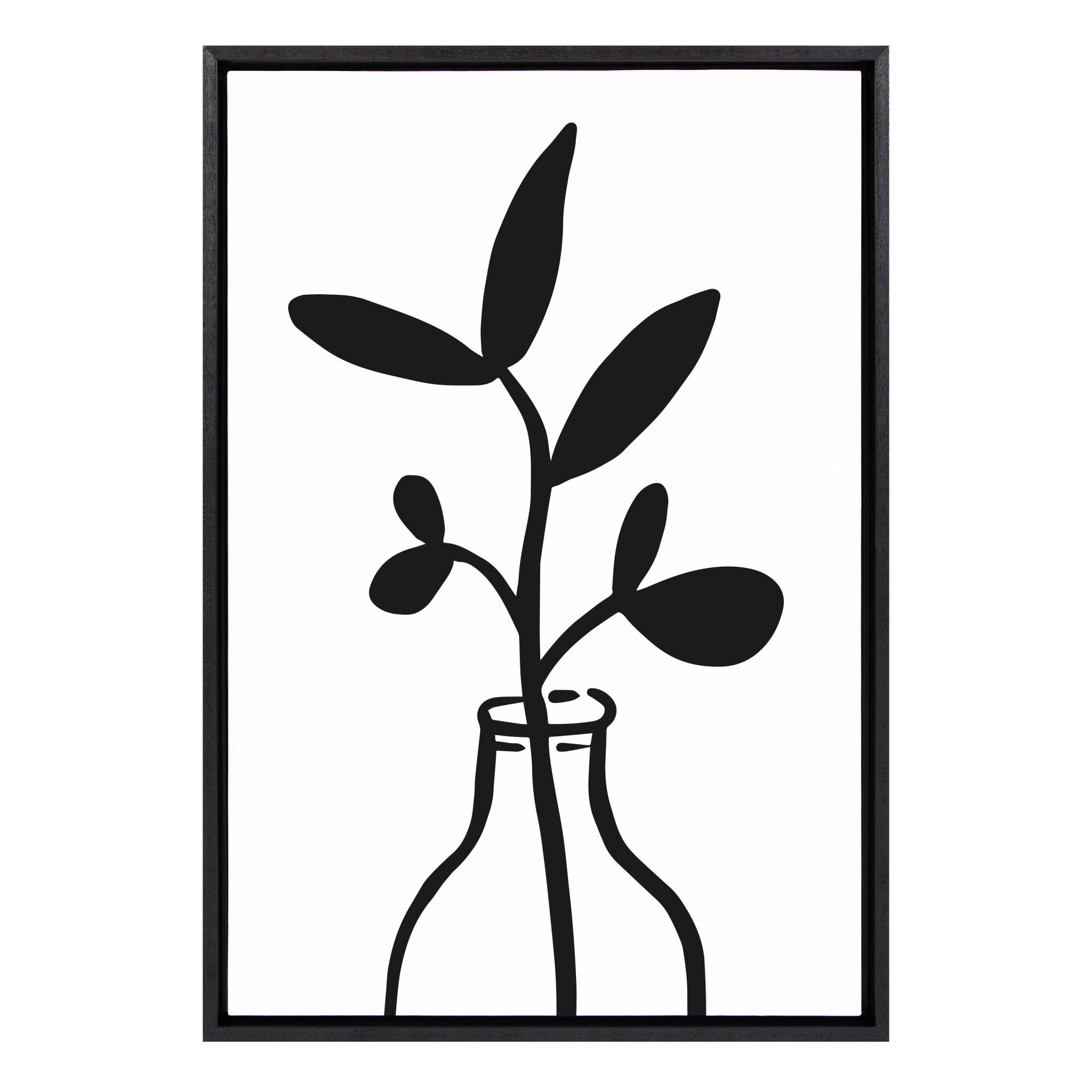 Sylvie Modern Botanical Vase 3 Framed Canvas by The Creative Bunch Studio