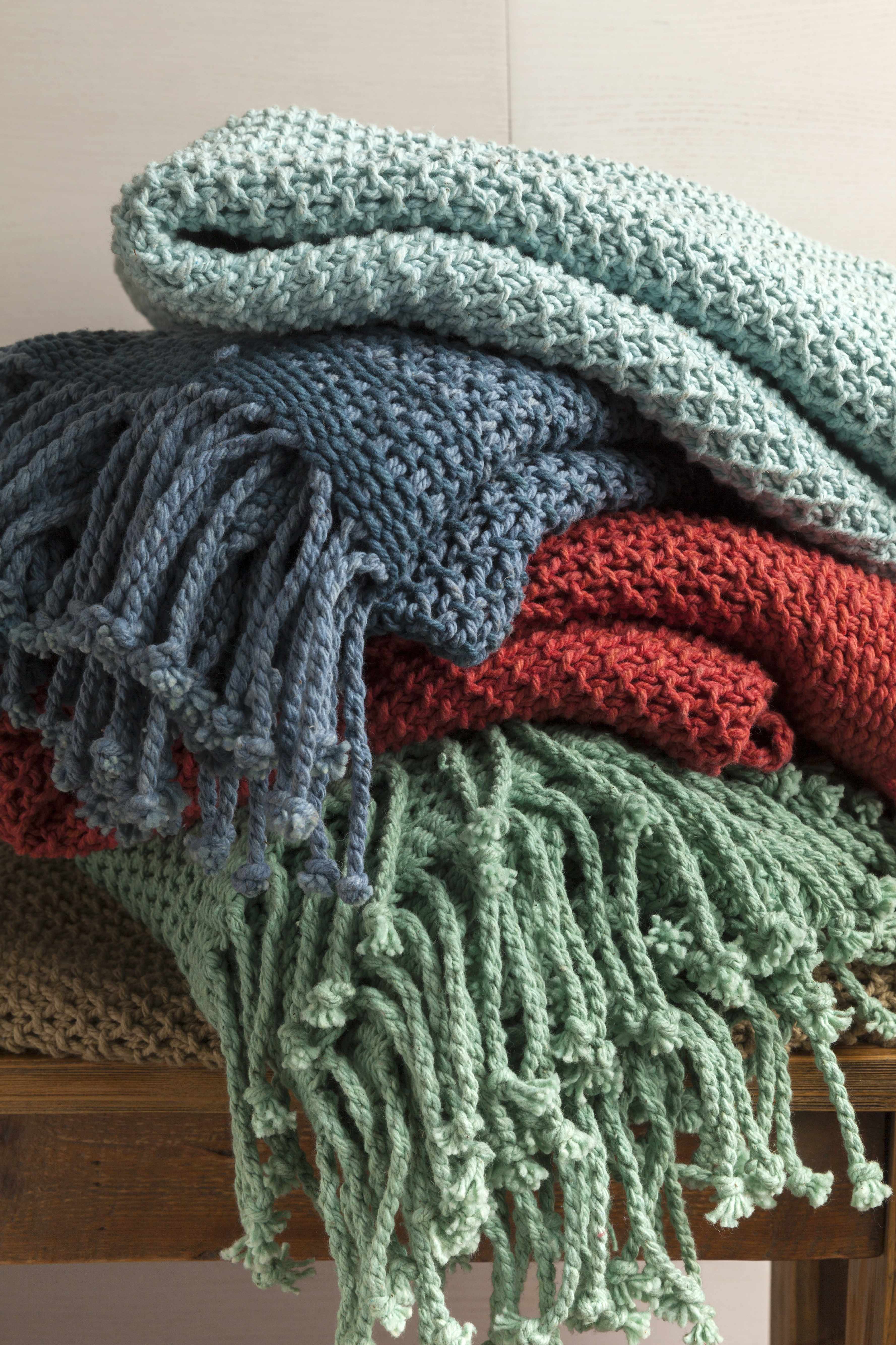 Brasnorte Knitted Throw Blanket - Aqua Green-3