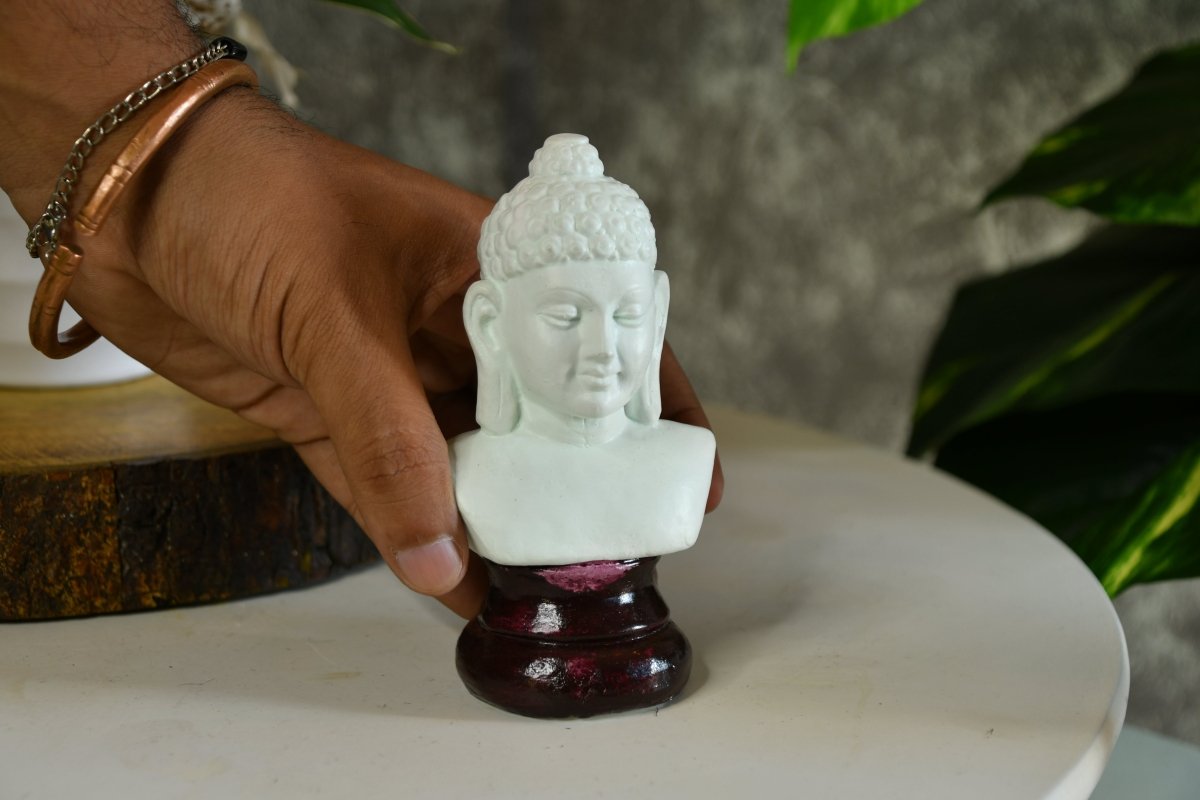 Sowpeace Bliss: White Small Buddha Terracotta Decor-1