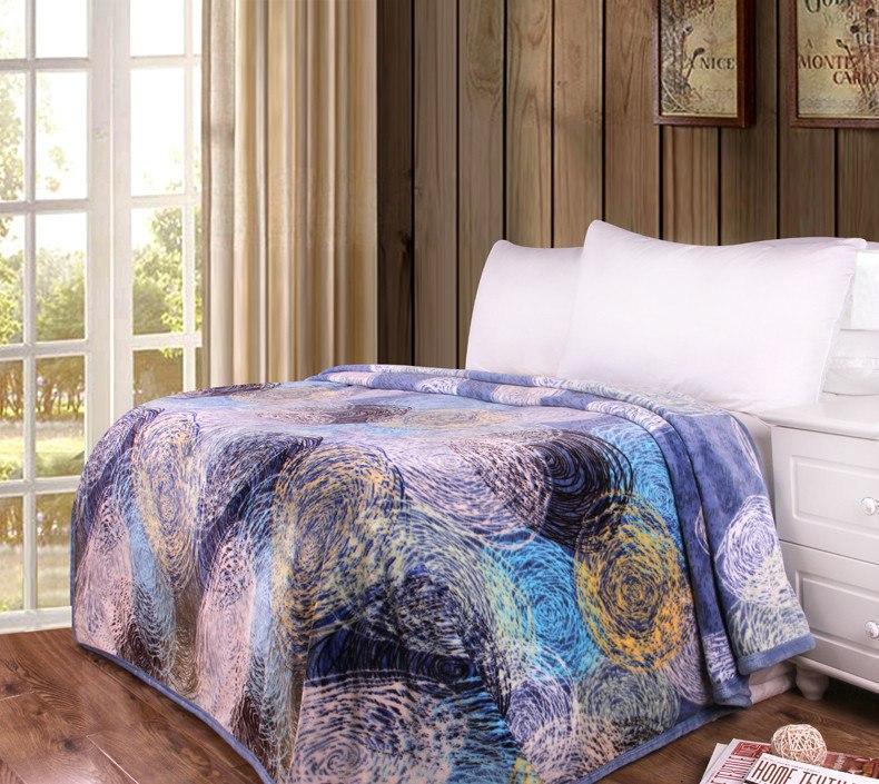 DaDa Bedding Swirly Navy Blue Lagoon Abstract Mink Flannel Fleece Throw Blanket (XY9897)