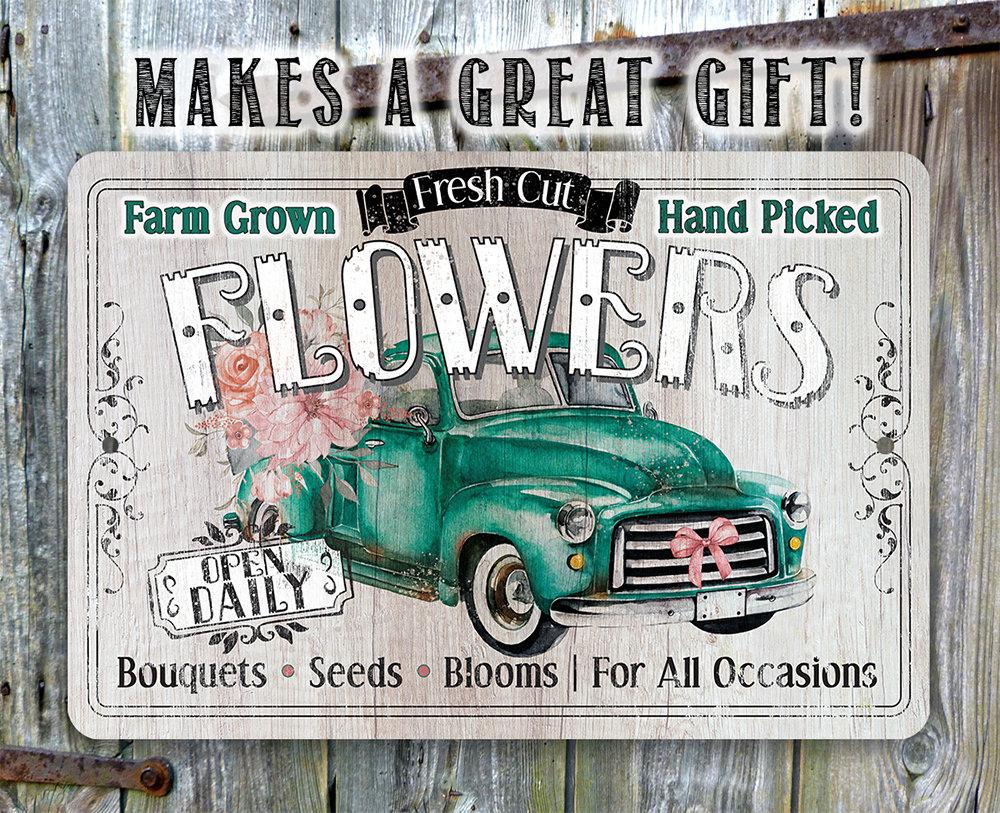 Fresh Cut Flowers - Metal Sign