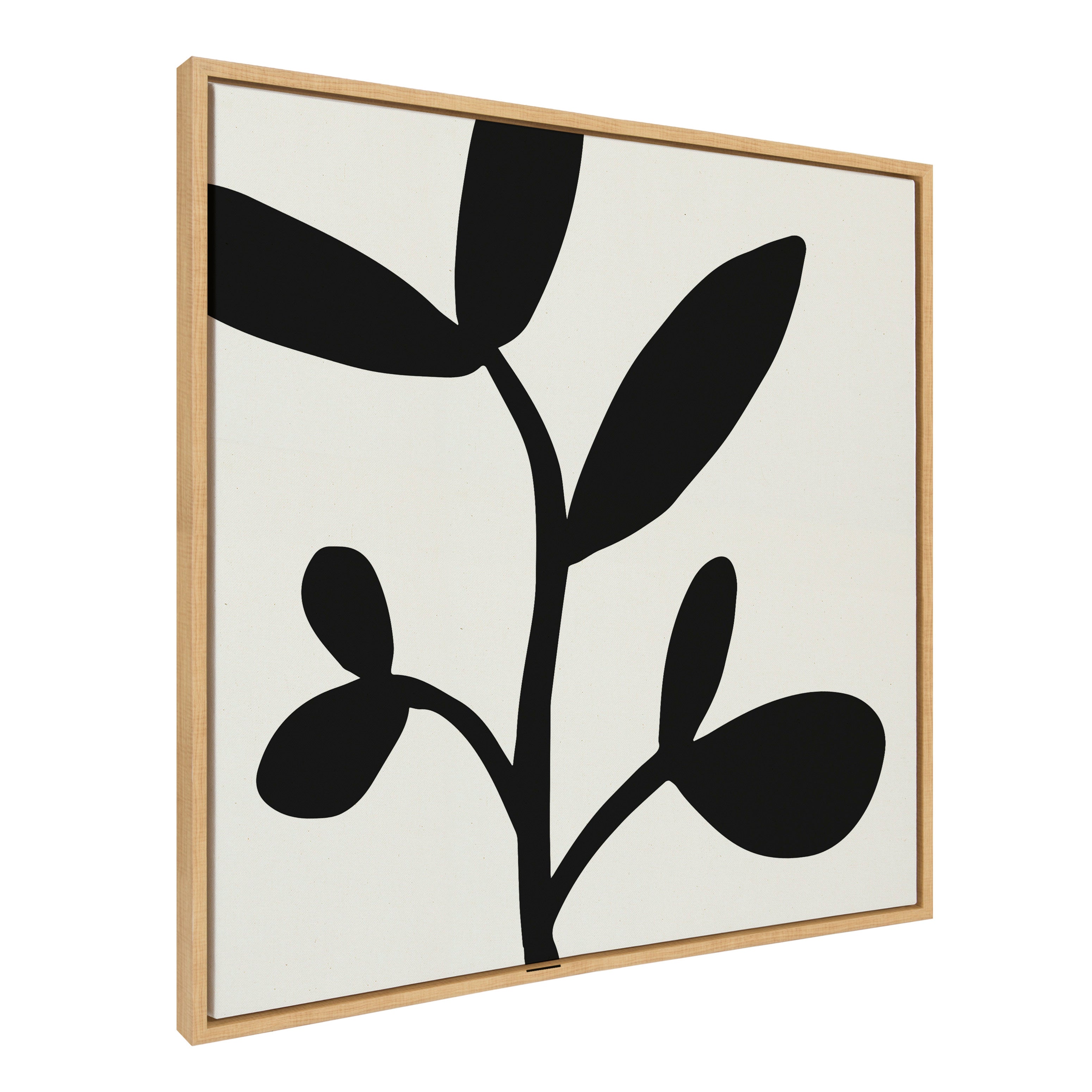 Sylvie Modern Botanical Neutral Abstract 2 Framed Canvas by The Creative Bunch Studio