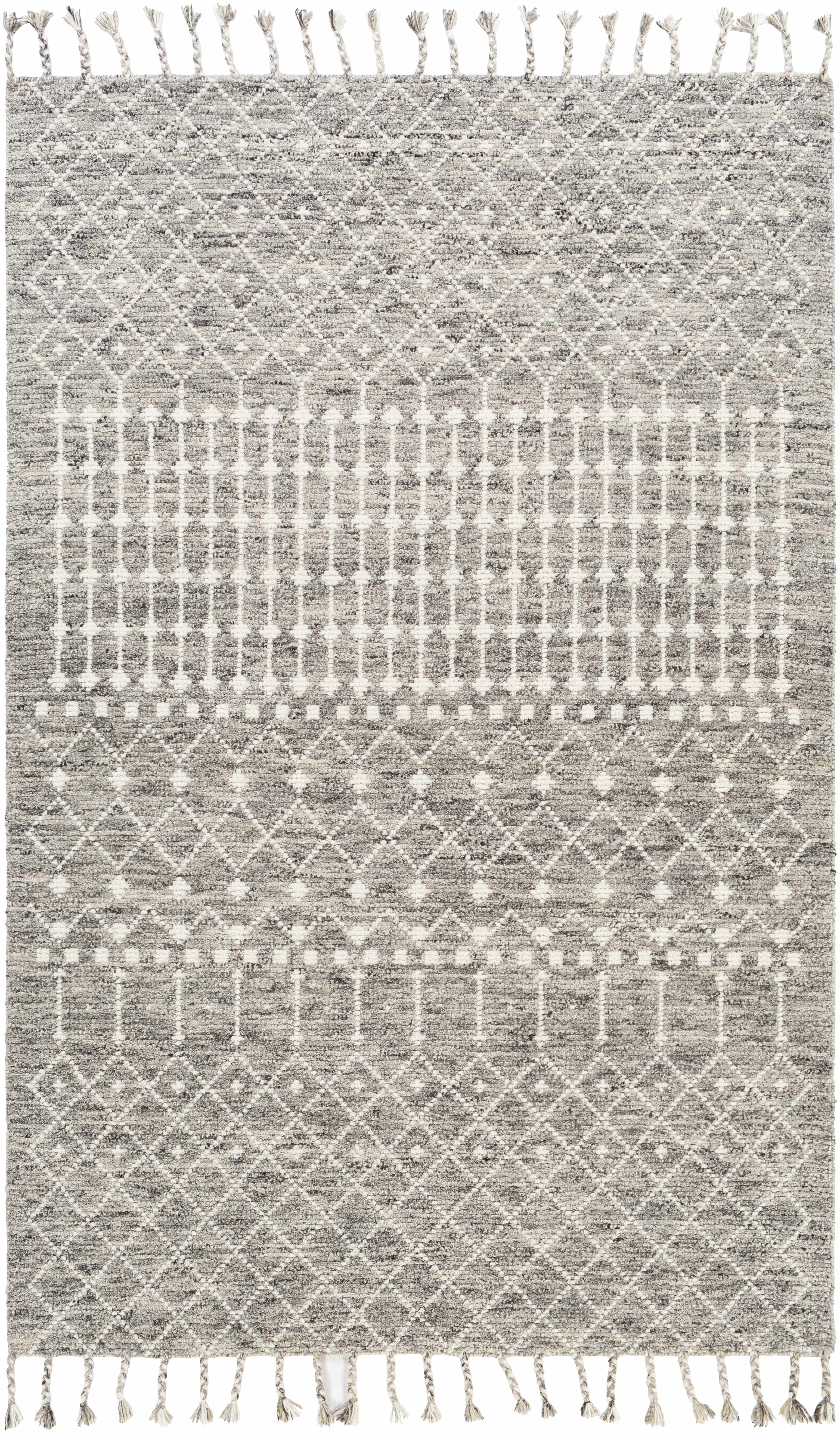 Towradgi Wool Area Rug with Tassels - Clearance-5