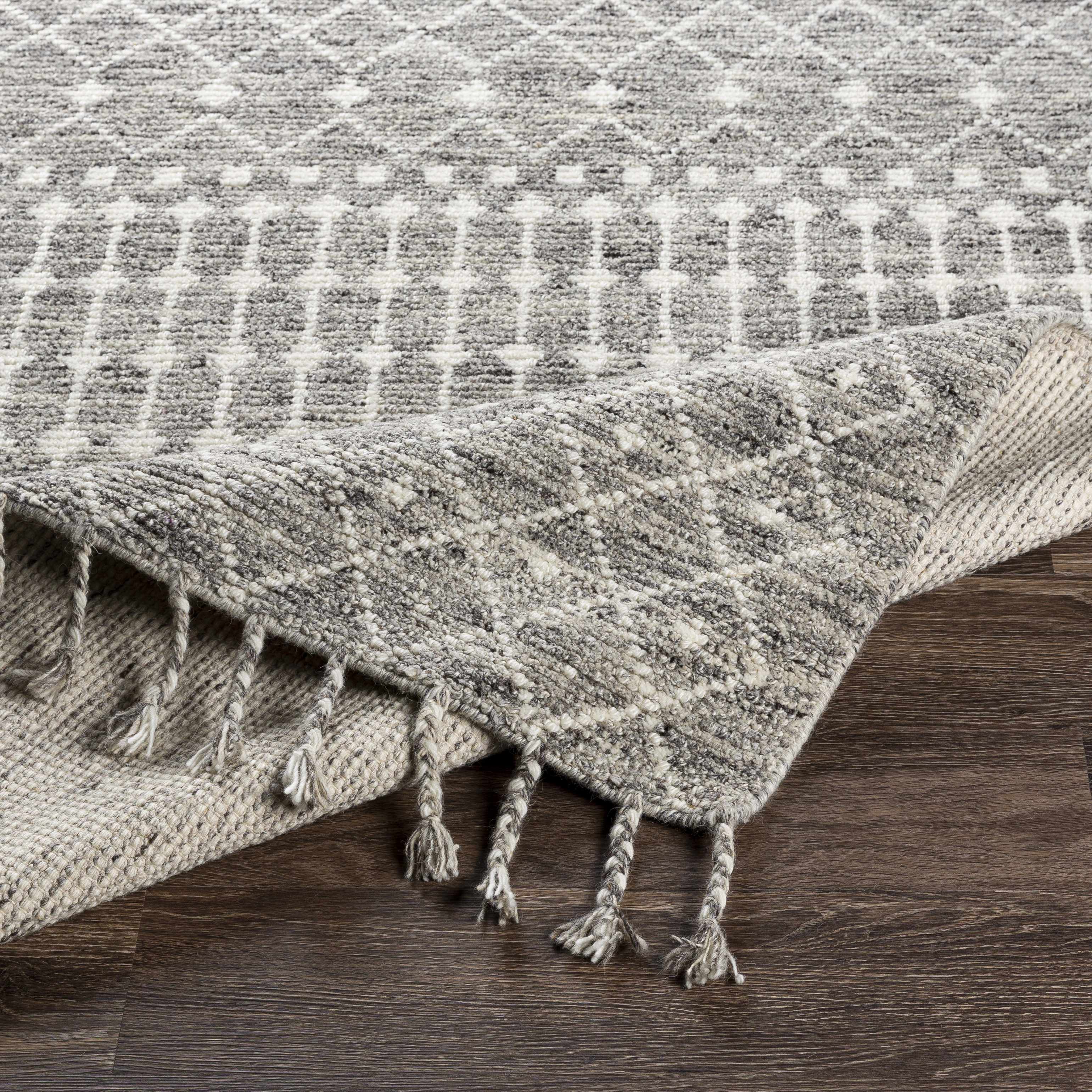 Towradgi Wool Area Rug with Tassels - Clearance-1