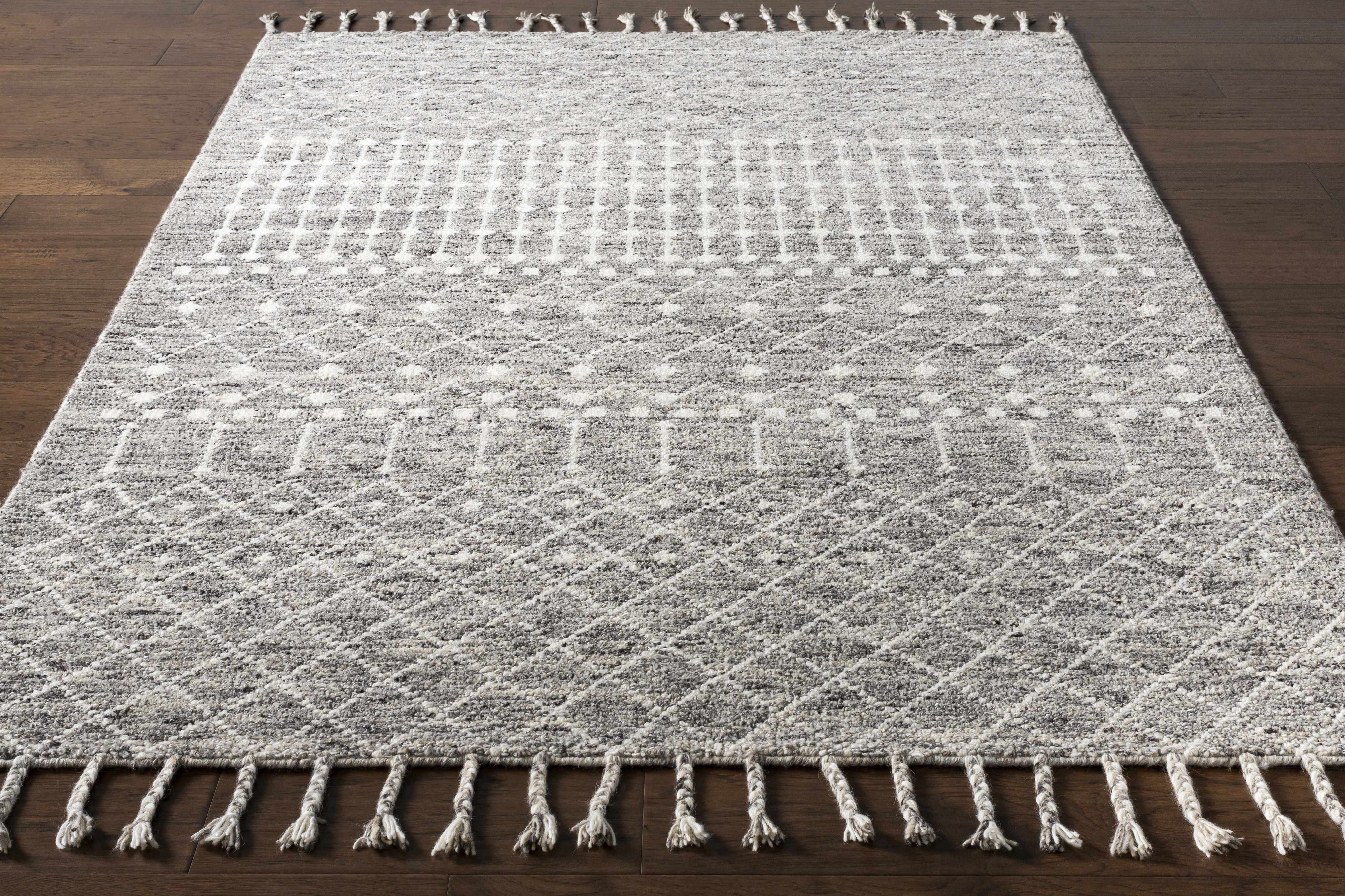 Towradgi Wool Area Rug with Tassels - Clearance-3