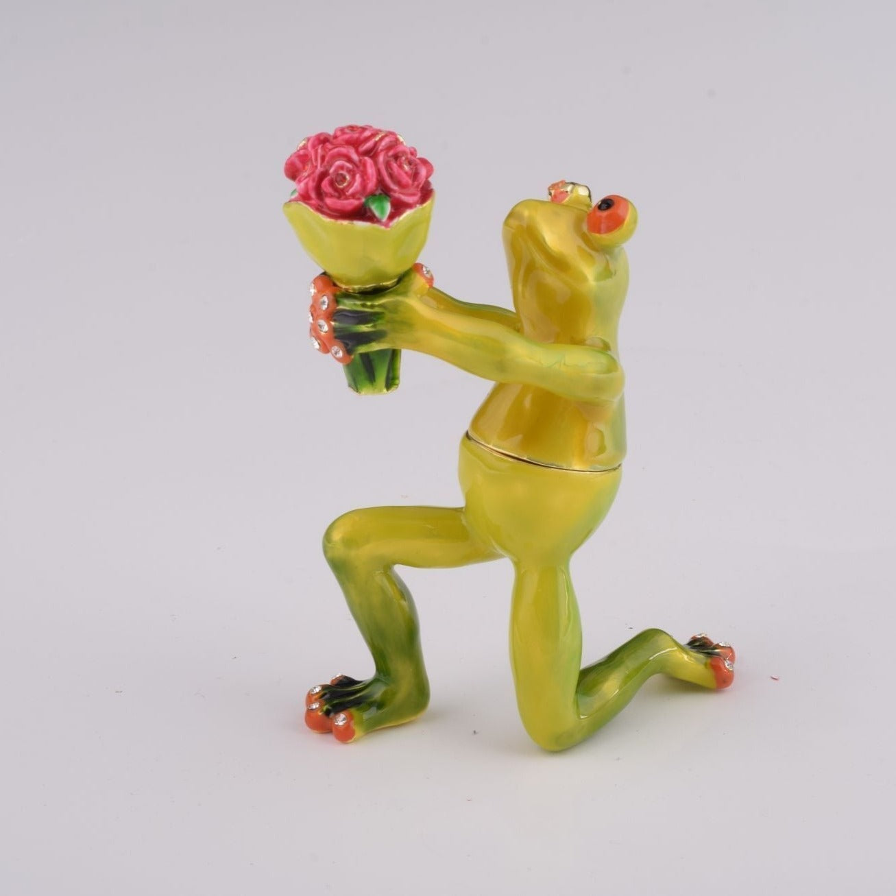 Romantic Frog Holding Flowers-0