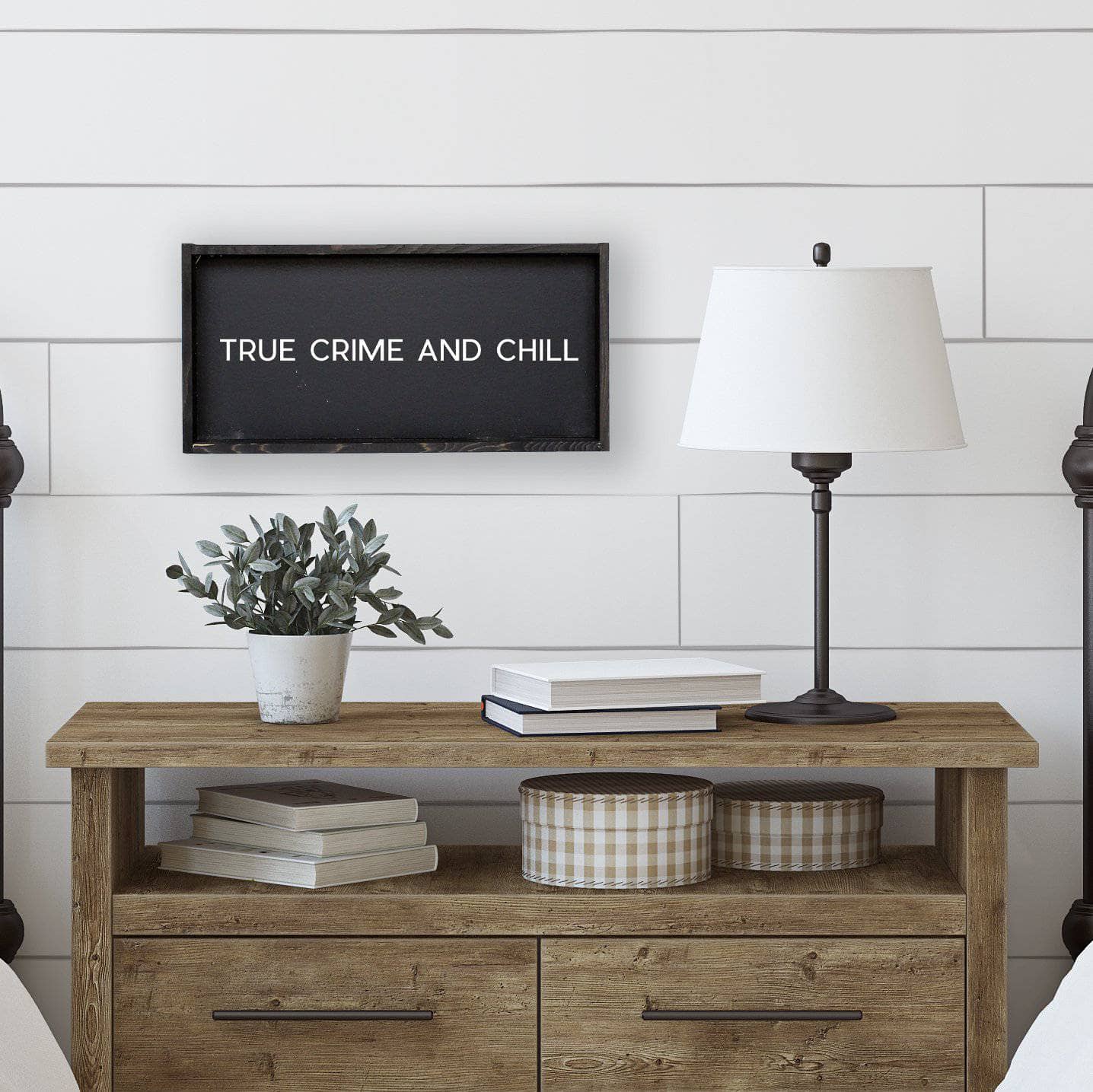 True Crime And Chill Wood Sign-4