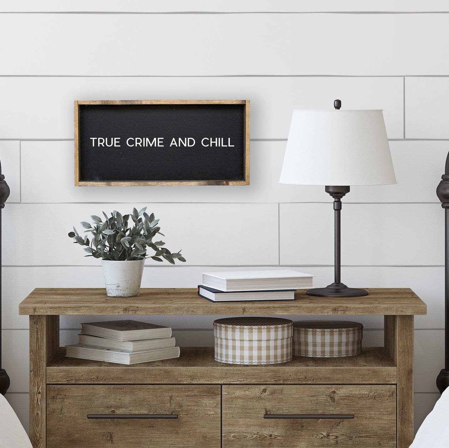 True Crime And Chill Wood Sign-2