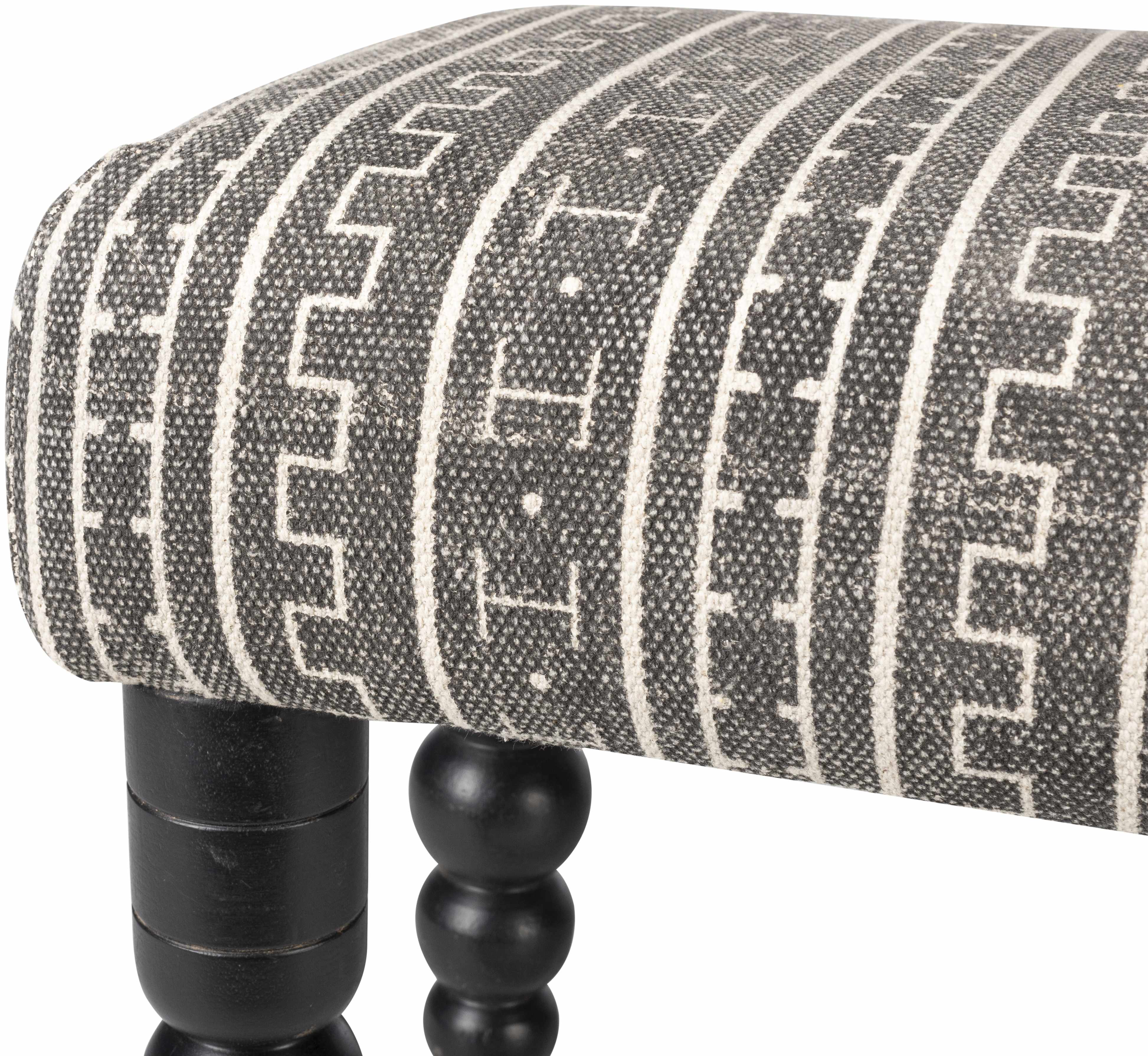 Toshkivka Black and White Patterned Bench-3