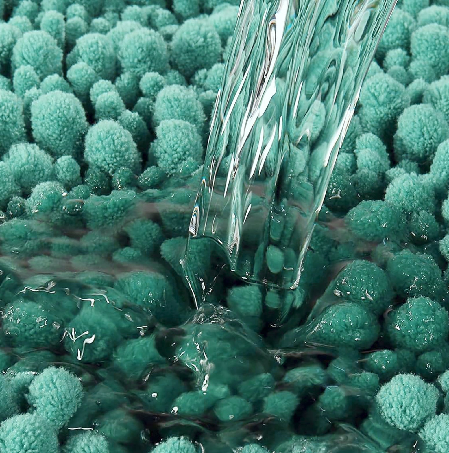 2 Piece Set Turquoise Soft Cozy Plush Chenille Bath Mat Bathroom Rug