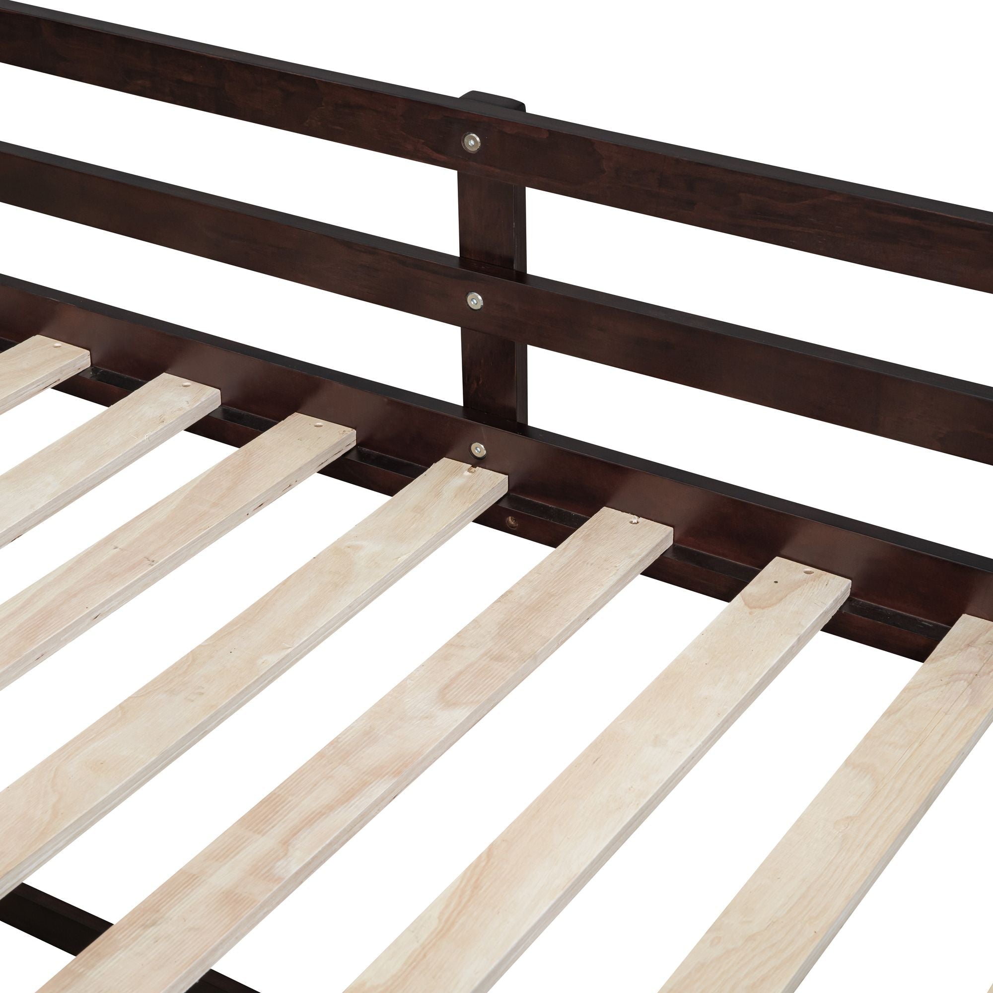 Twin Low Loft Wood Bed with Rolling Desk, Shelves, and Drawers in White, Gray, or Espresso | Just Better Bunk Beds