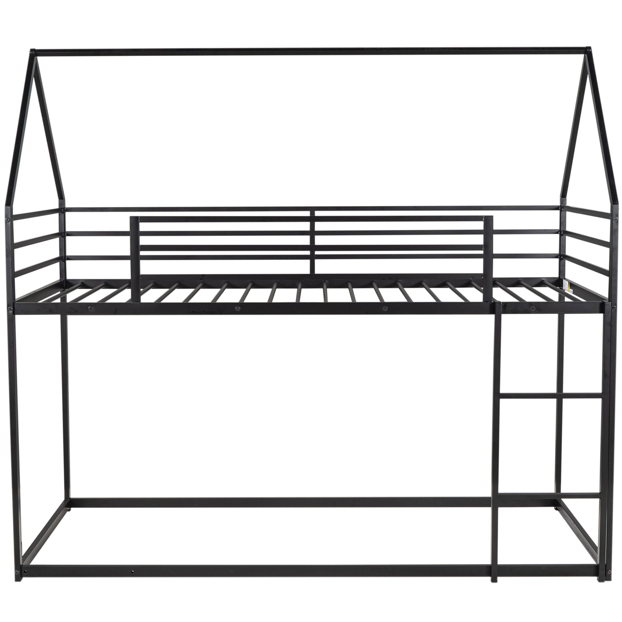 Twin Over Twin Metal Bunk Bed for Kids, ASTM Certified with Guardrails | Just Better Bunk Beds