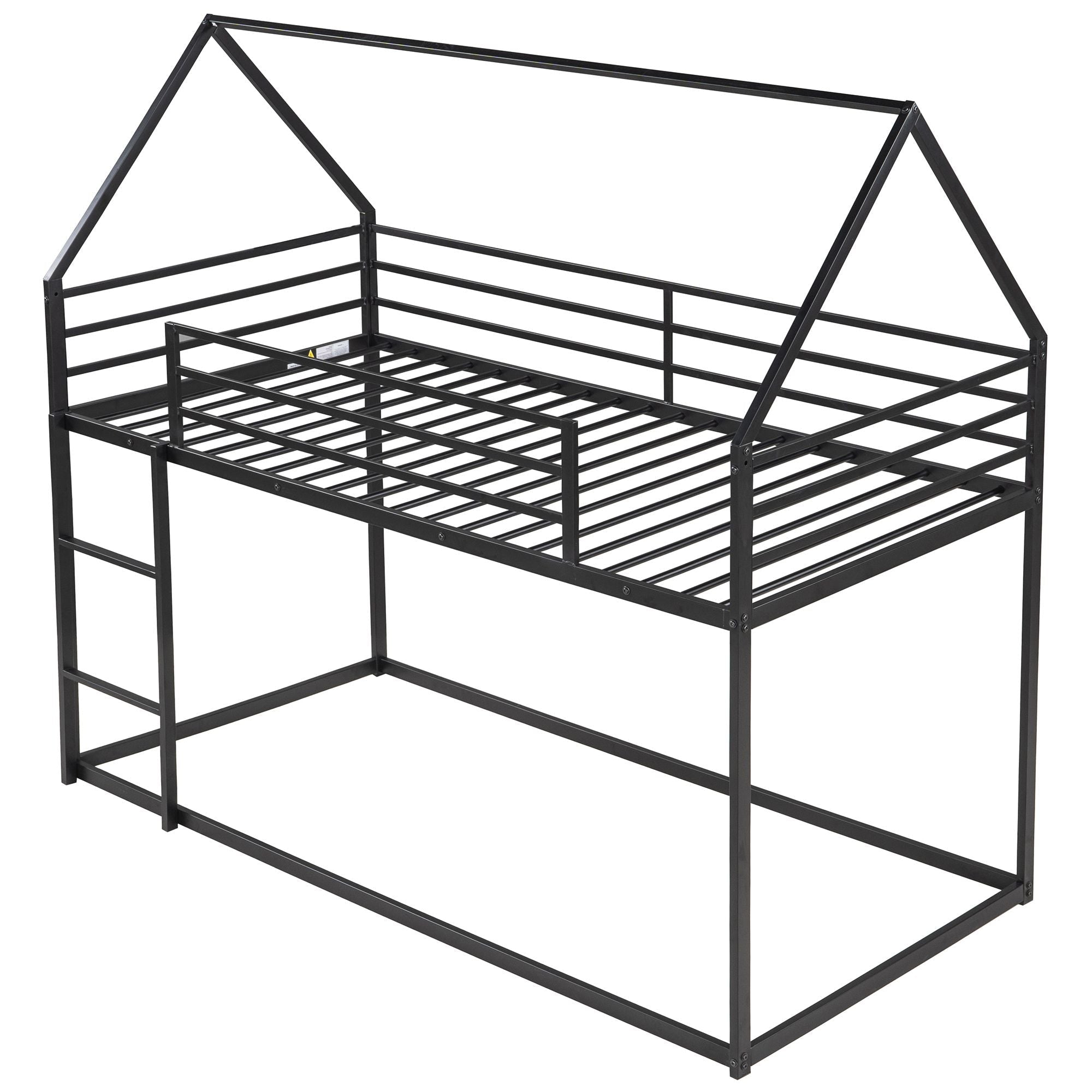 Twin Over Twin Metal Bunk Bed for Kids, ASTM Certified with Guardrails | Just Better Bunk Beds