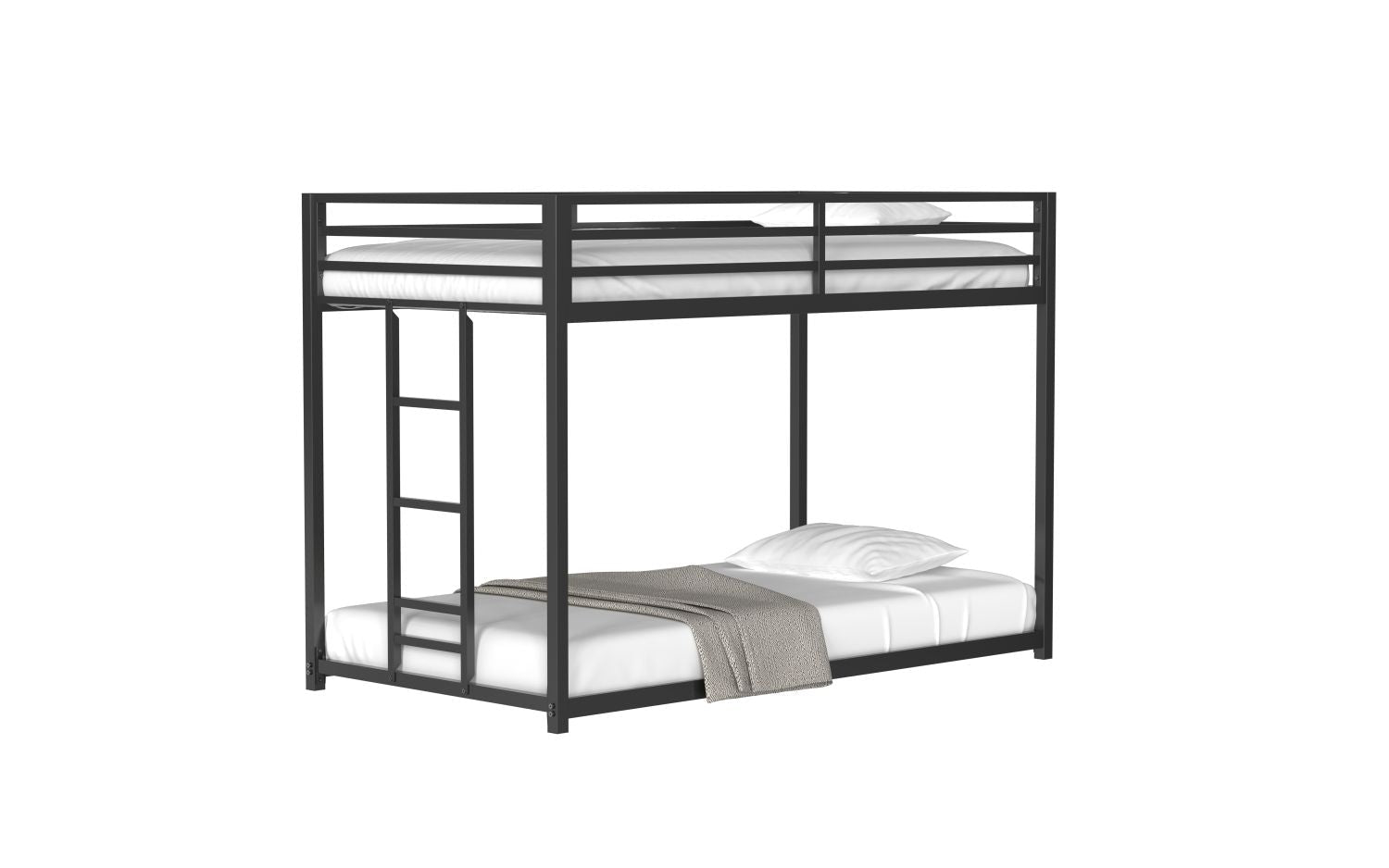 Twin Over Twin Metal Bunk Bed for Kids, ASTM Certified with Guardrails | Just Better Bunk Beds
