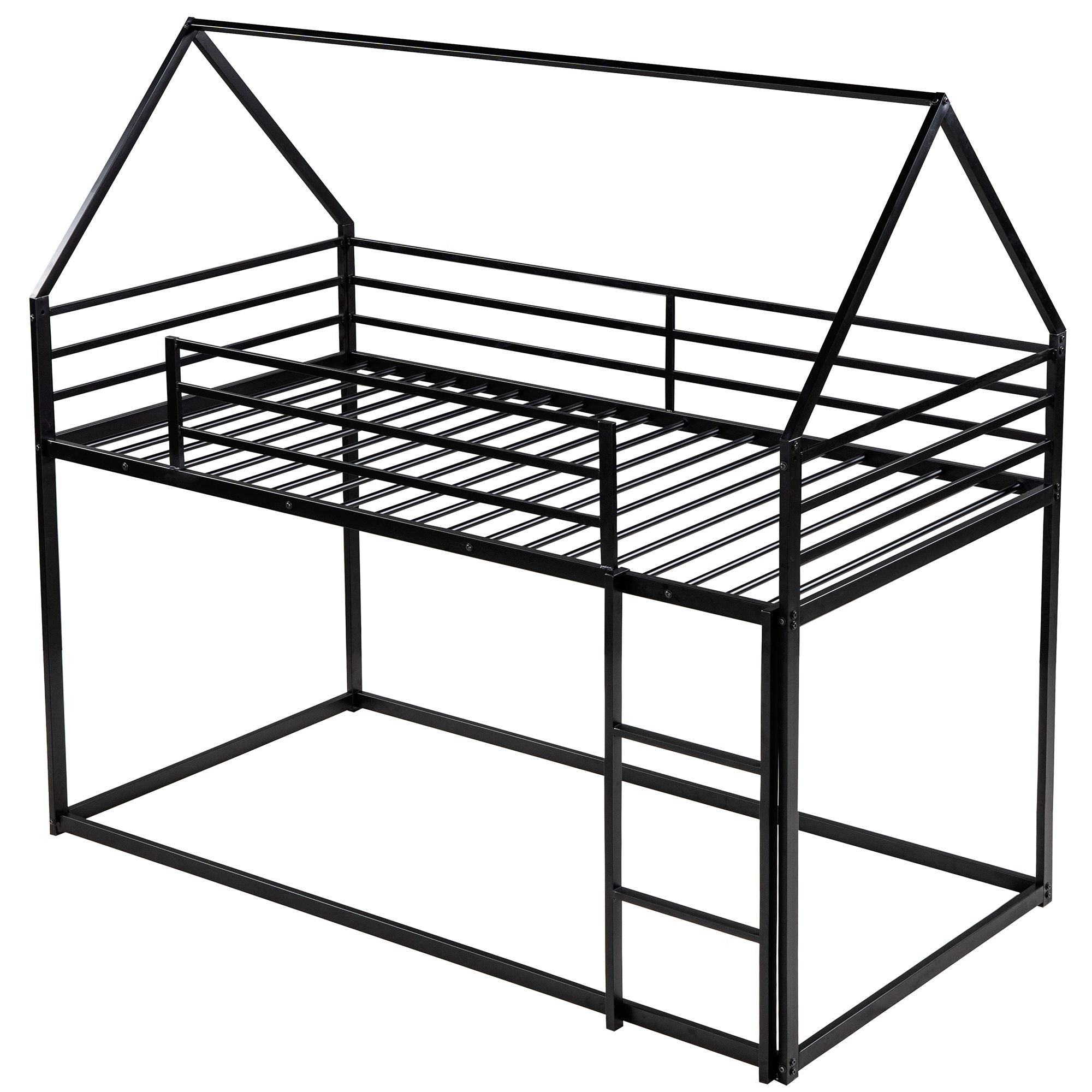 Twin Over Twin Metal Bunk Bed for Kids, ASTM Certified with Guardrails | Just Better Bunk Beds