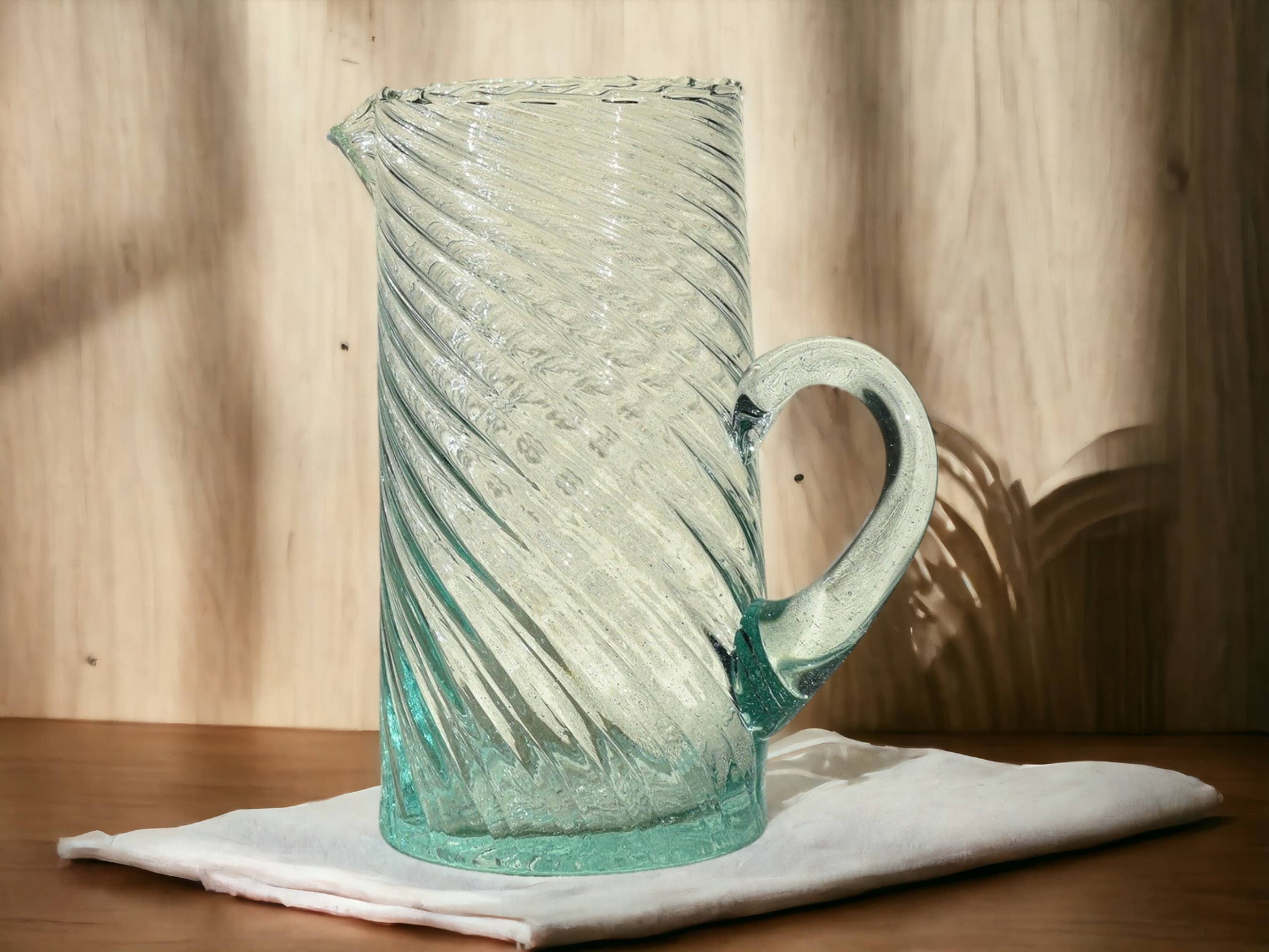 Handcrafted Sustainable Beldi Jug: Unique Recycled Glassware from Marrakesh-3