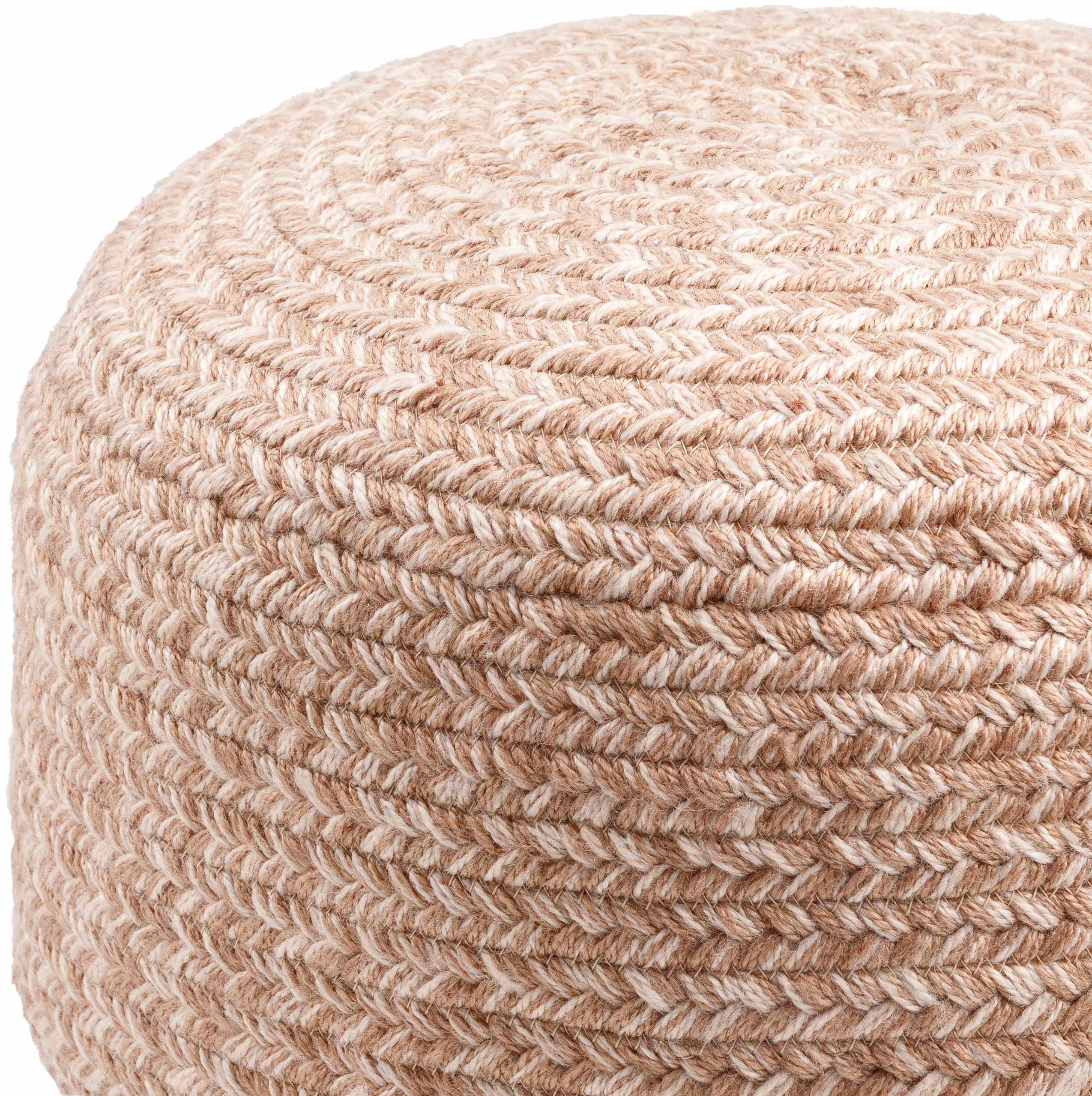 Tonanitla Natural Fiber Blush Knitted Pouf-2