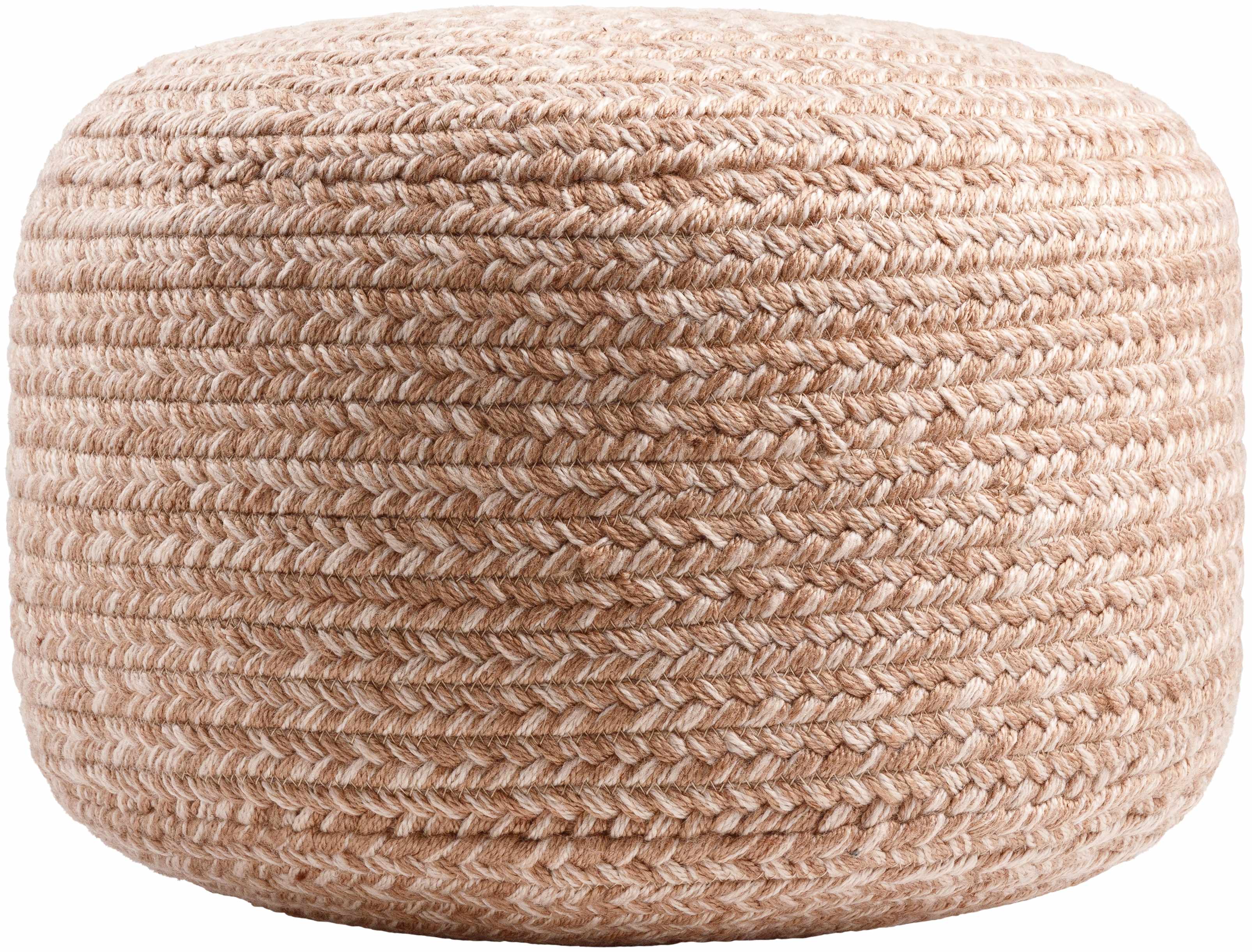 Tonanitla Natural Fiber Blush Knitted Pouf-3