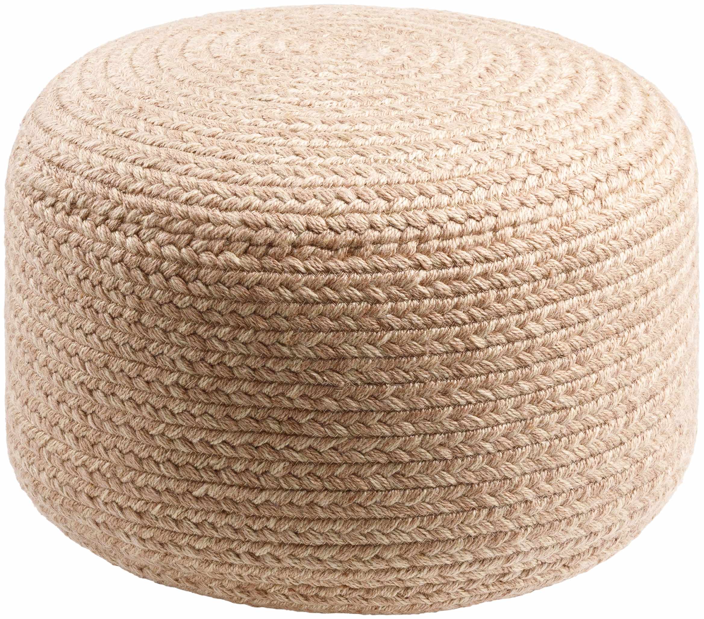 Tonanitla Natural Fiber Dusty Pink Knitted Pouf-0