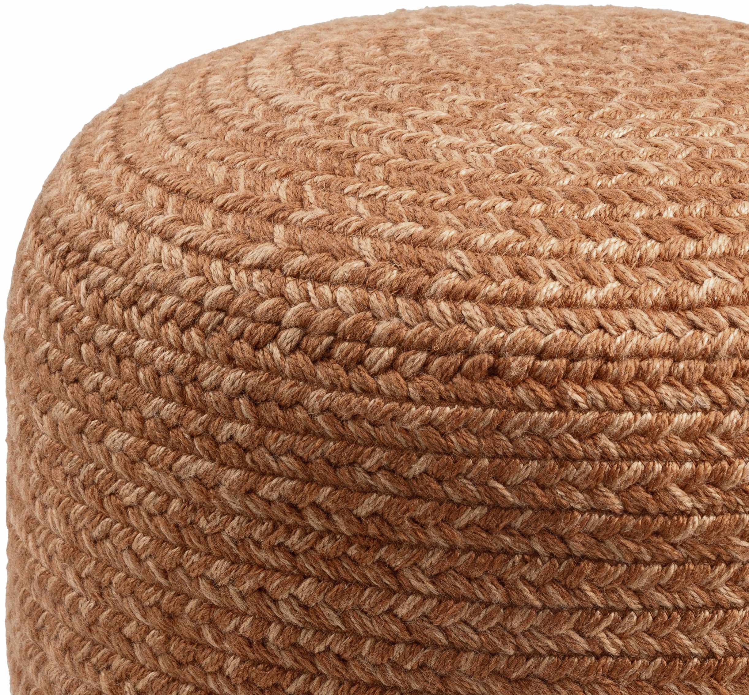 Tonanitla Natural Fiber Gray Knitted Pouf-2