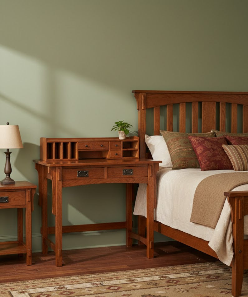 Mission Style Library Table with Removable Organizer