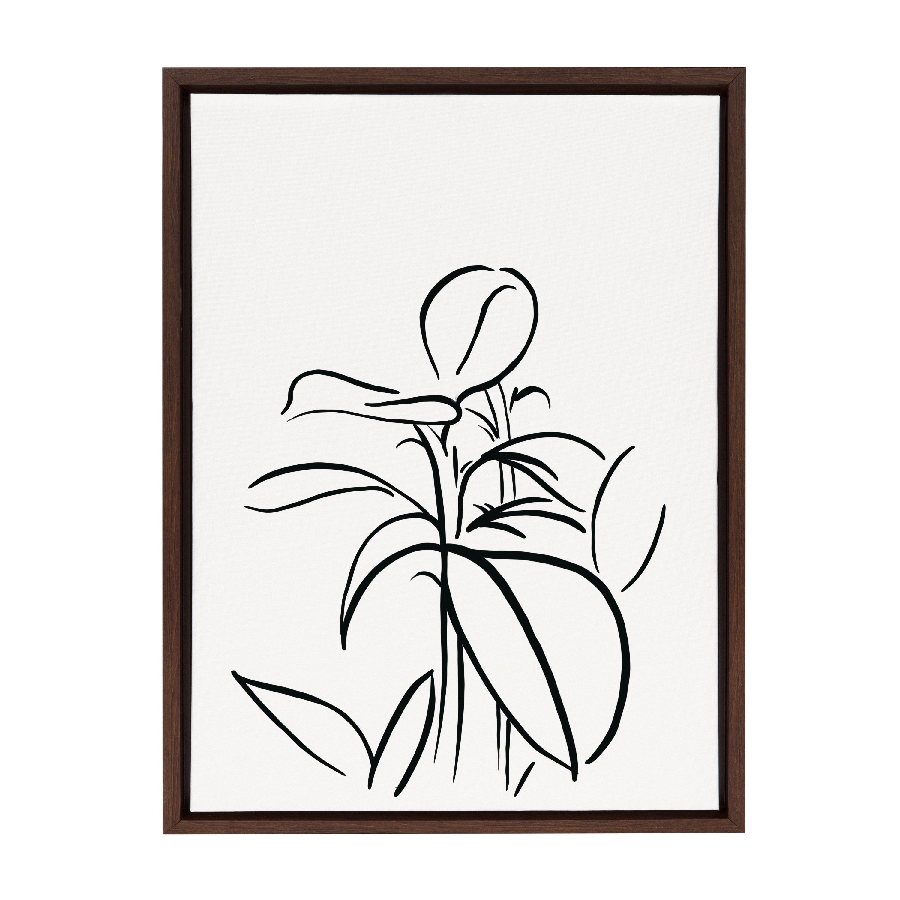 Sylvie Botanical Sketch Print No 1 Framed Canvas by The Creative Bunch Studio