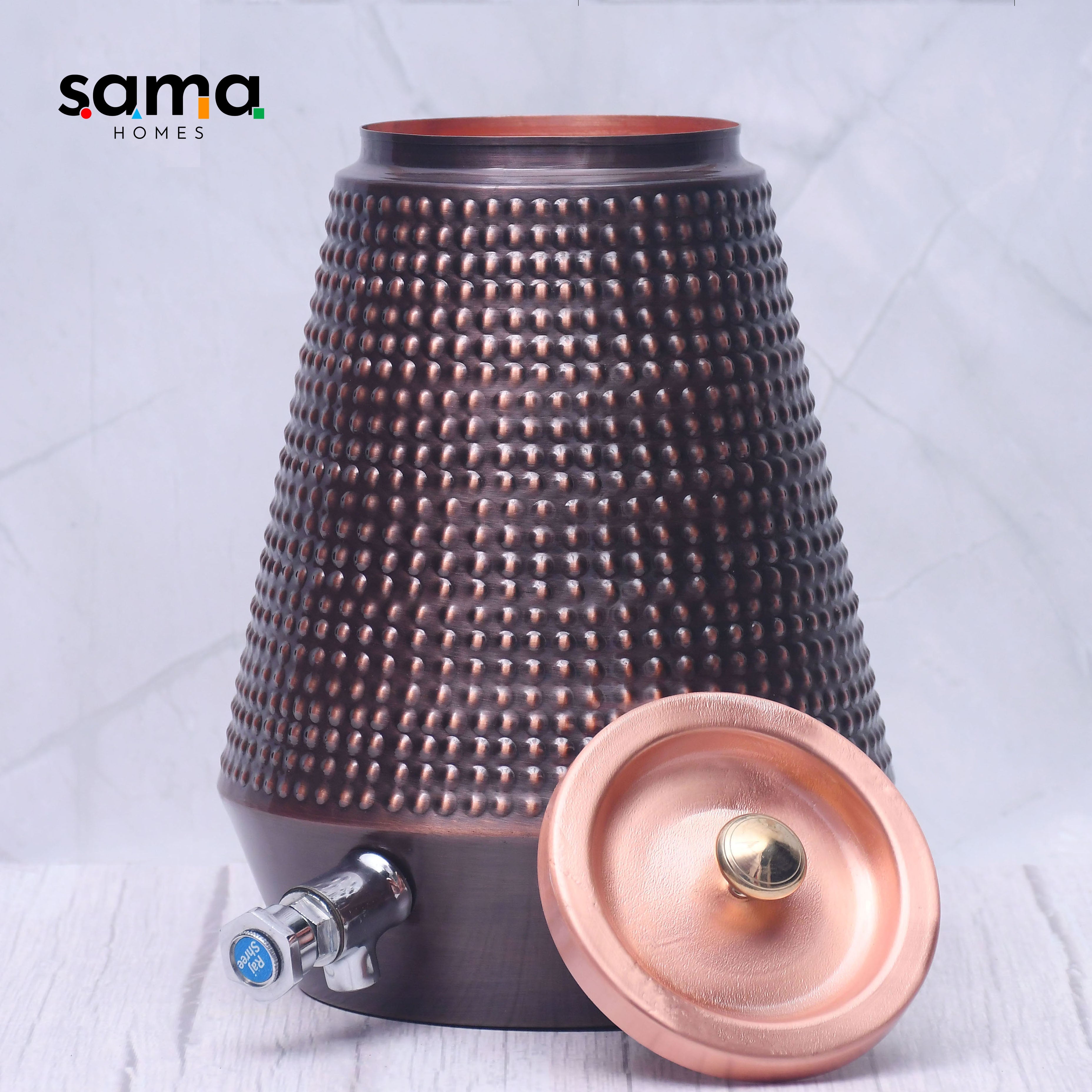 Pure Copper Water Dispenser Conical Antique Bubble Designed Capacity-3
