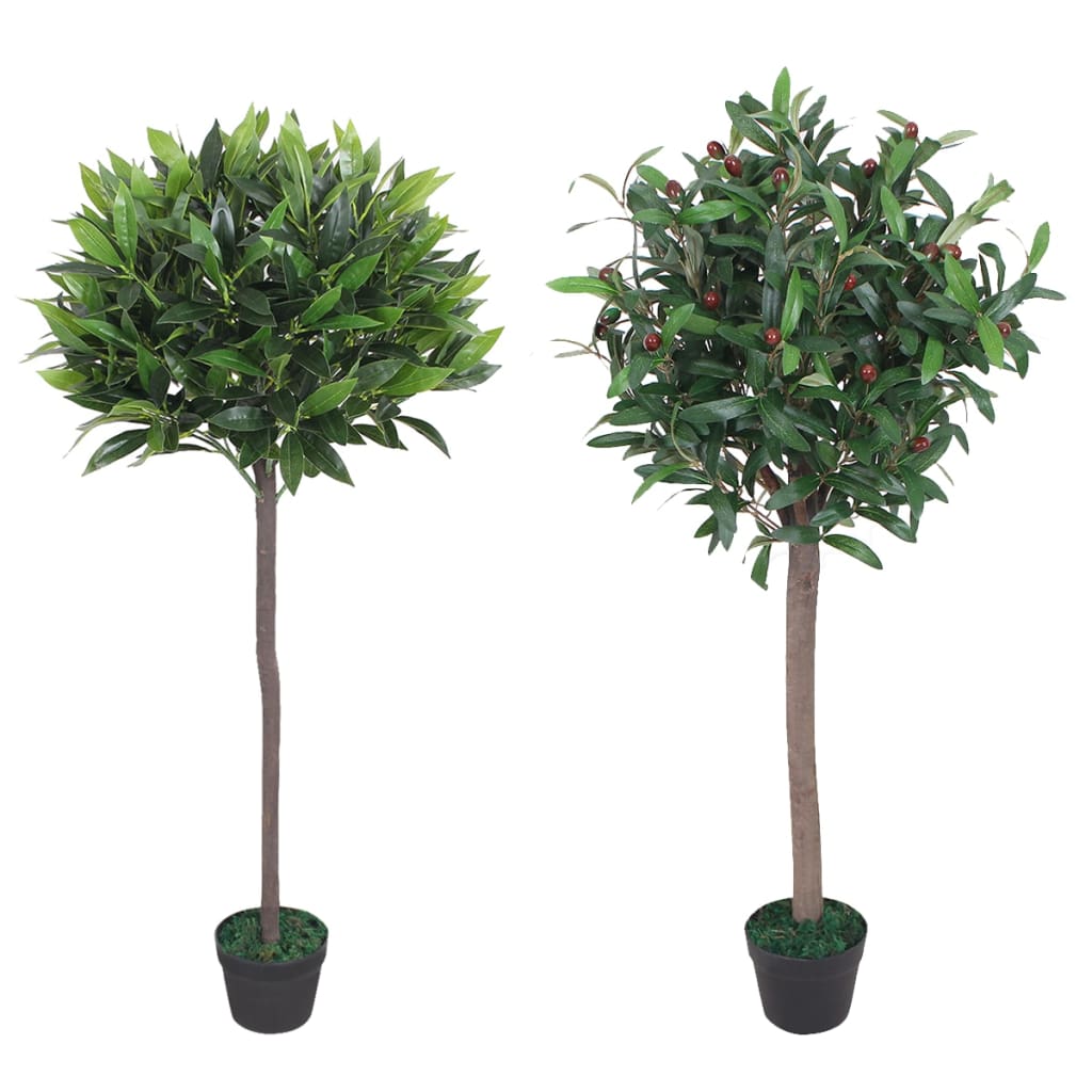 vidaXL Artificial Bay Tree Plant with Pot 49.2" Green-4