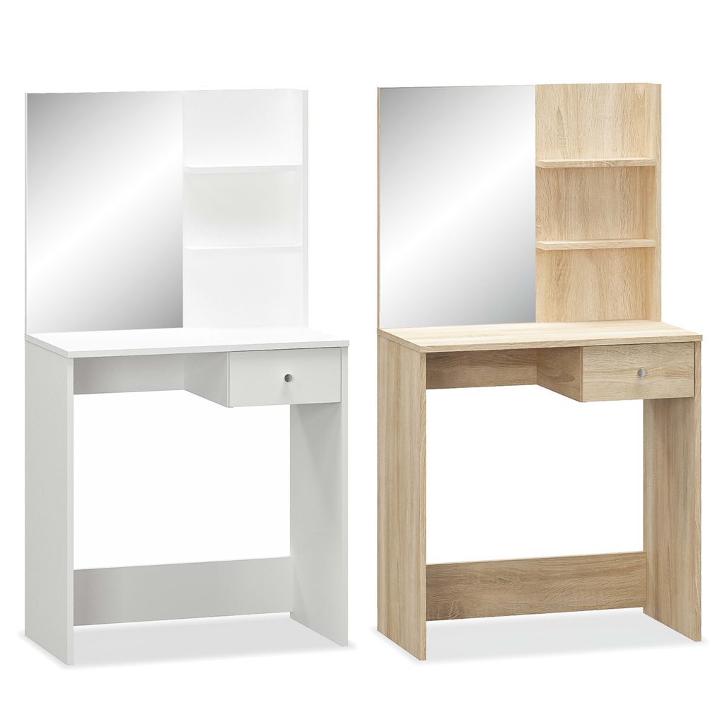 vidaXL Dressing Table Makeup Table Vanity Table with Drawers Engineered Wood-1