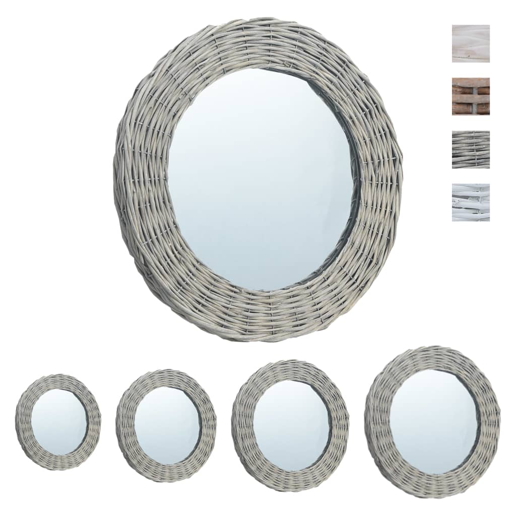 vidaXL Decorative Mirror Wall Mirror Bathroom Hallway Mirror Wicker Frame-5