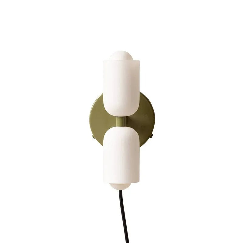 Colorful Modern Wall Sconce with Hand-Blown Glass Shade