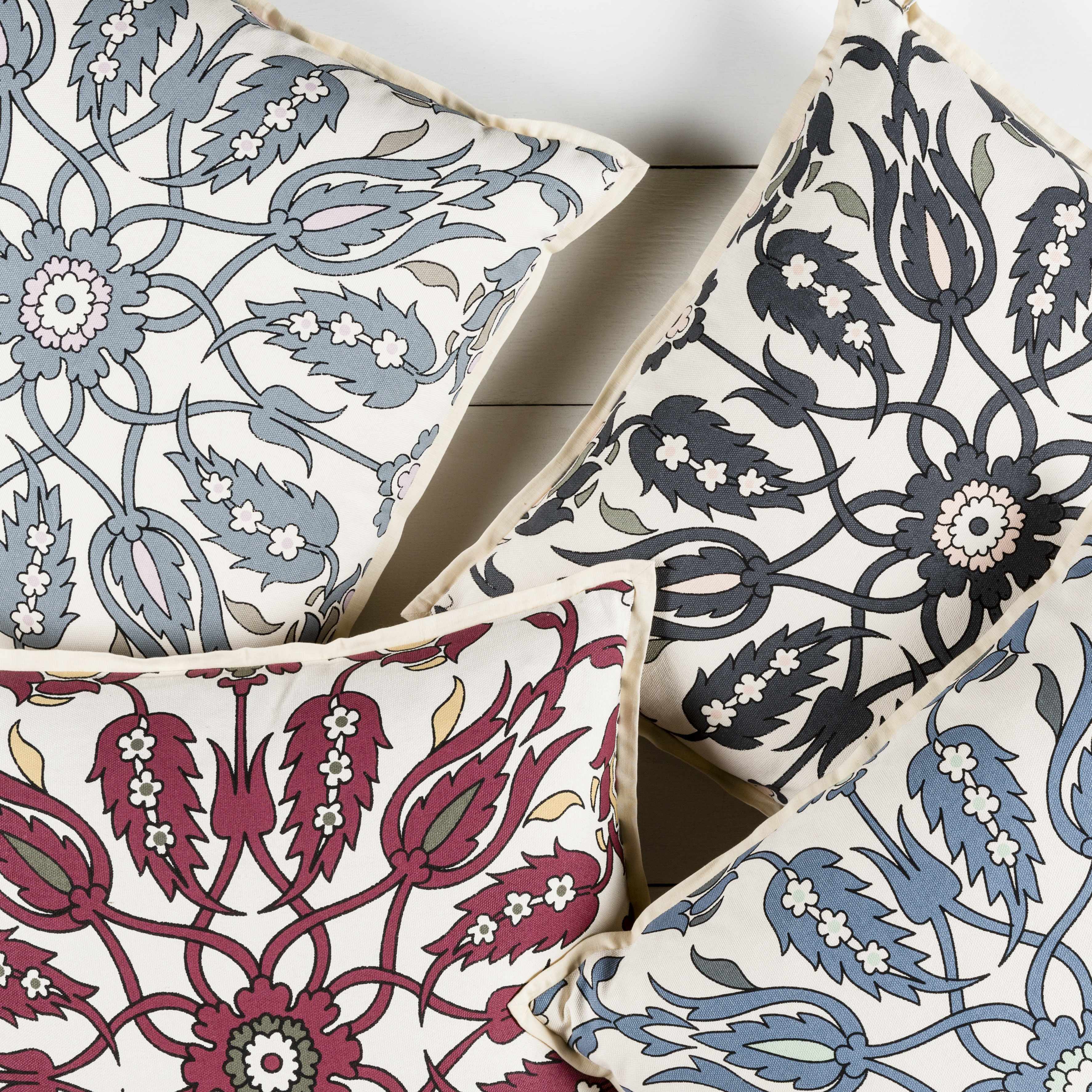 Martelle Blue Floral Throw Pillow - Clearance-1