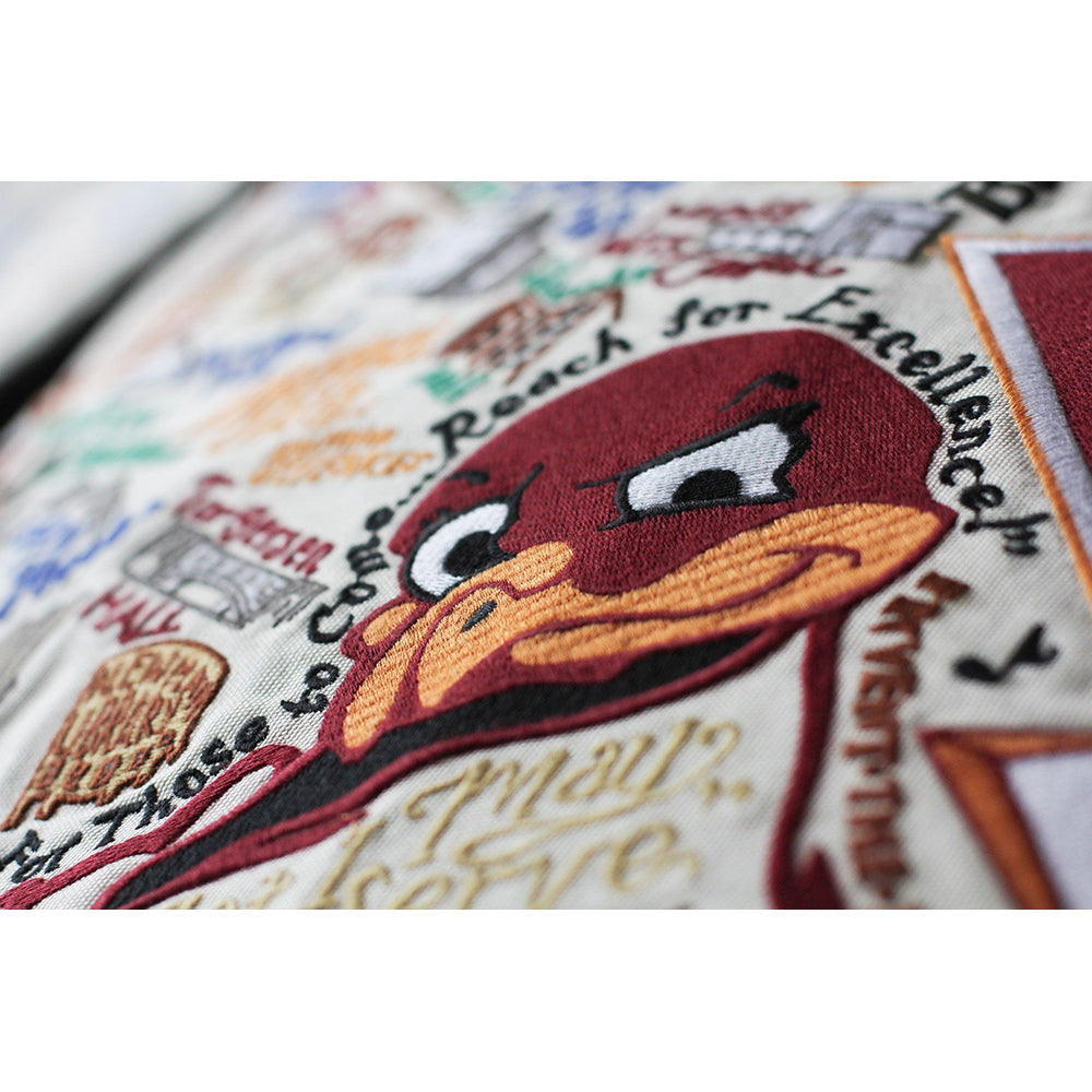 Virginia Tech Collegiate Hand-Embroidered Pillow-2