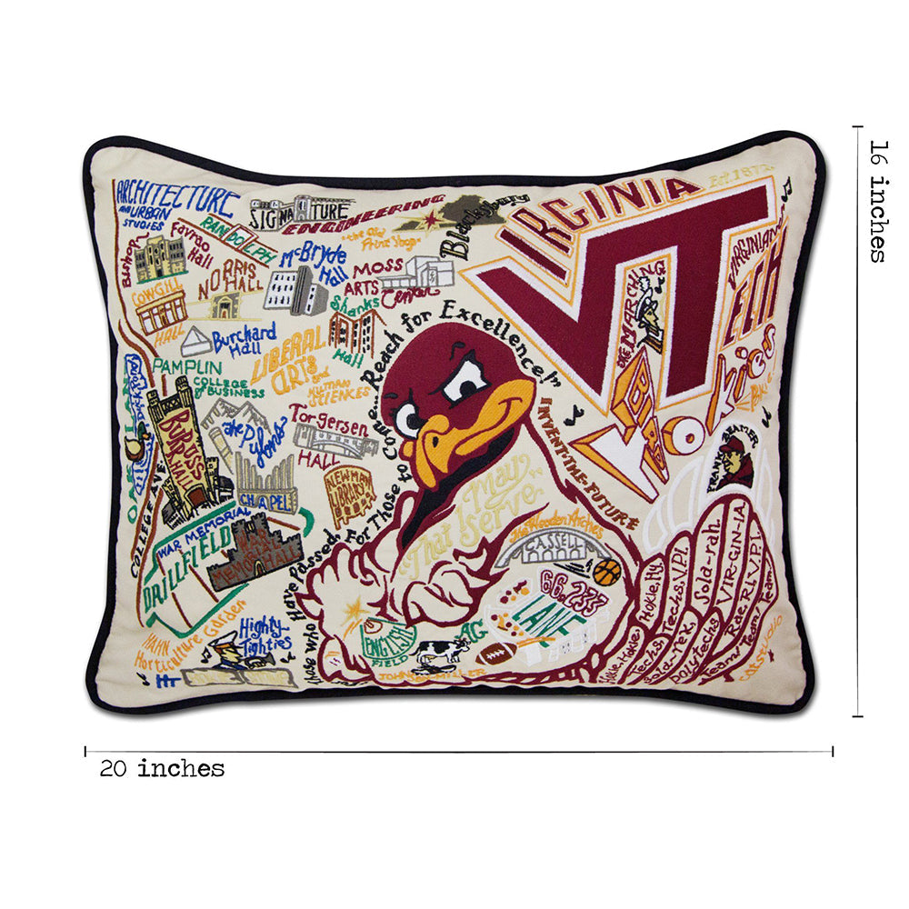 Virginia Tech Collegiate Hand-Embroidered Pillow-4