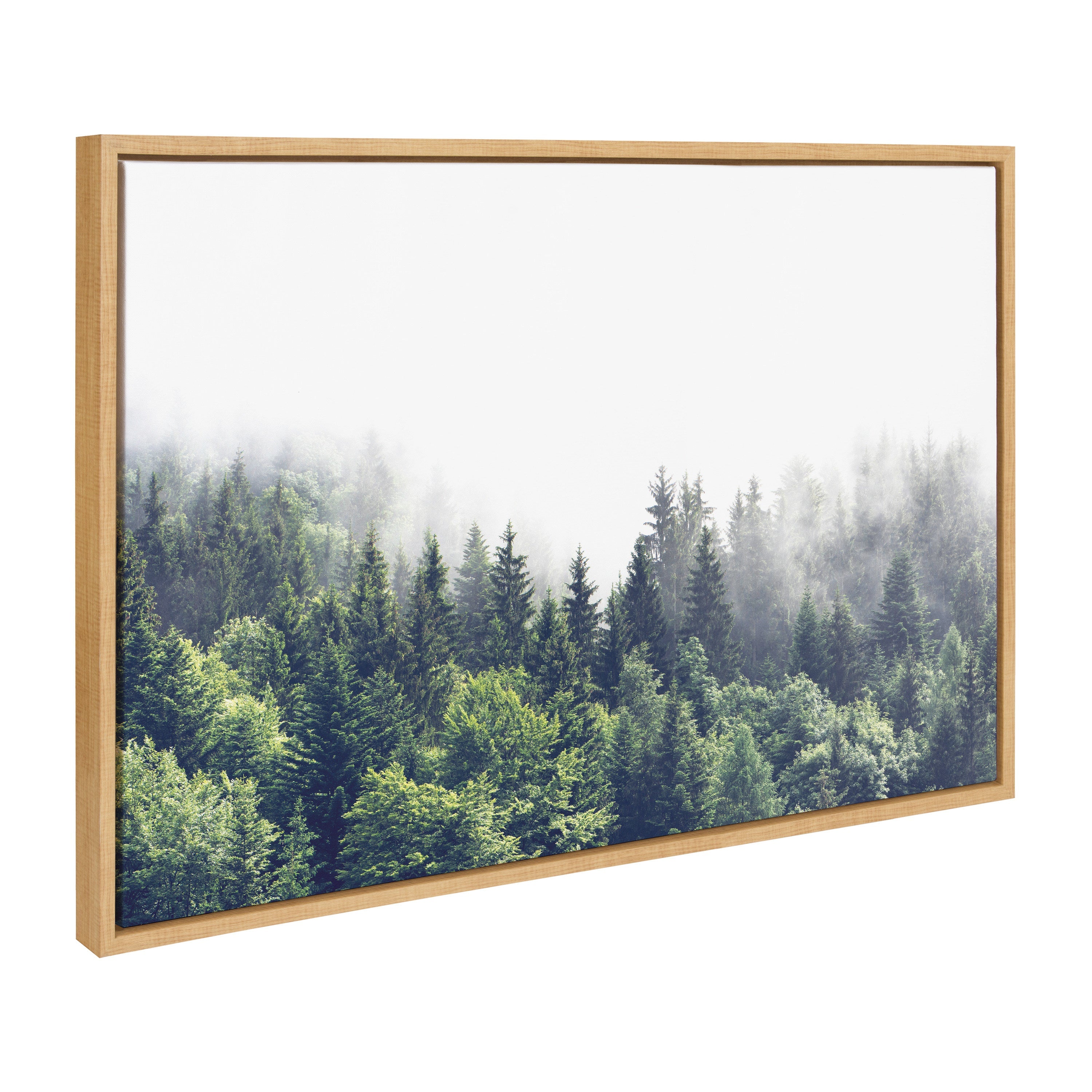 Sylvie Lush Green Forest On A Foggy Day Framed Canvas by The Creative Bunch Studio