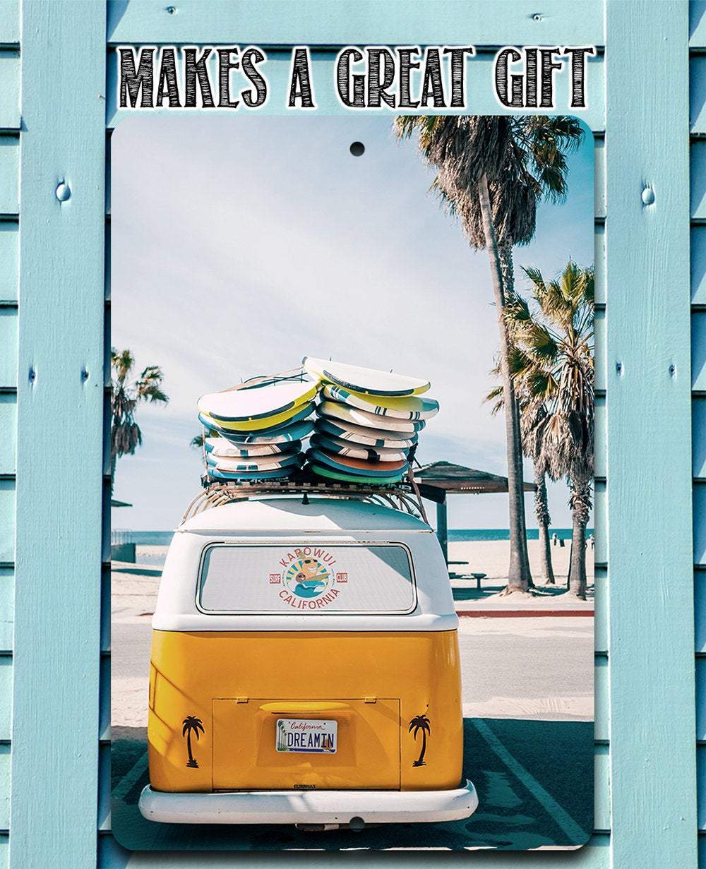 Volkswagen California Dreamin Surf Van - Metal Sign