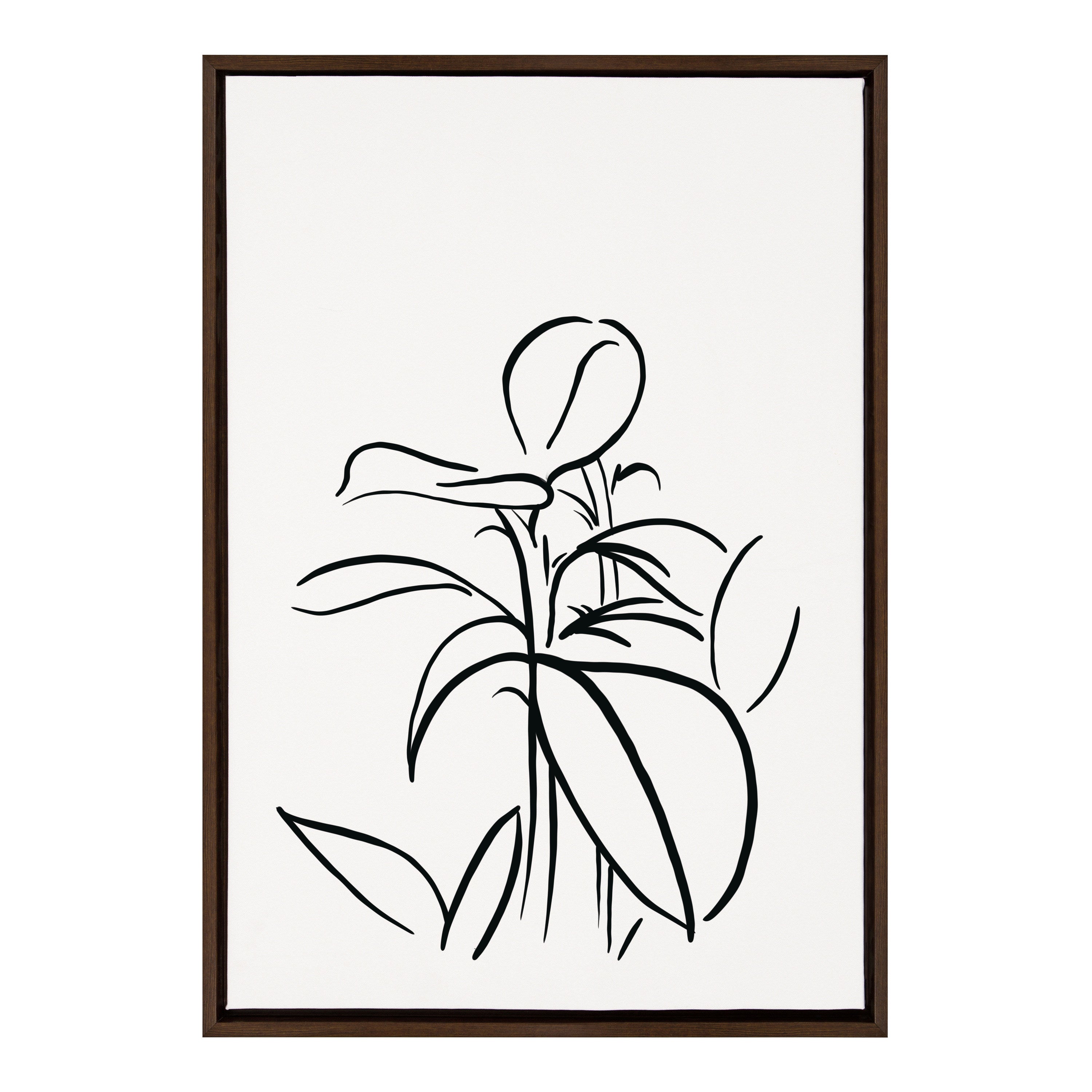 Sylvie Botanical Sketch Print No 1 Framed Canvas by The Creative Bunch Studio