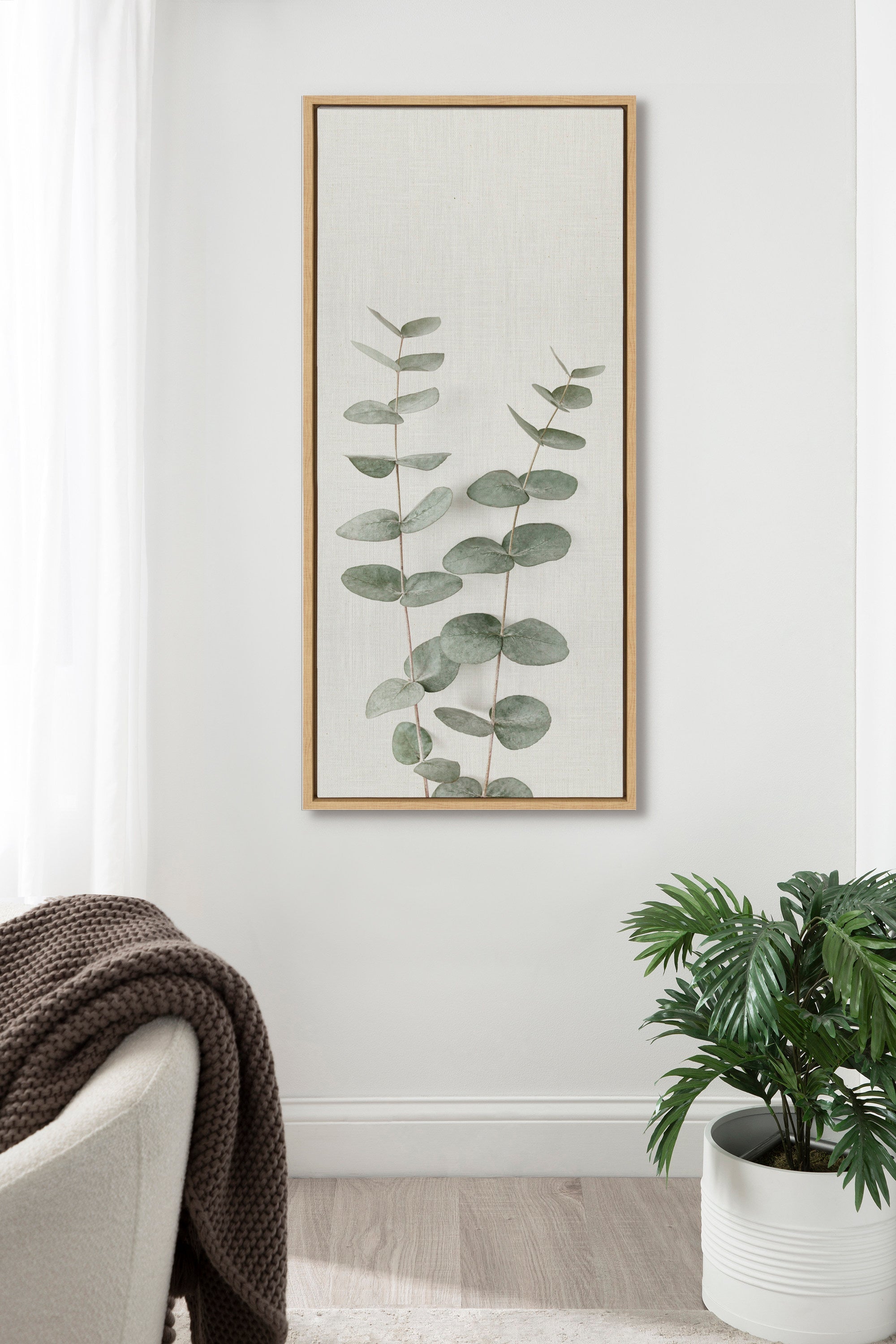 Sylvie Eucalyptus Botanical II Framed Canvas by The Creative Bunch Studio
