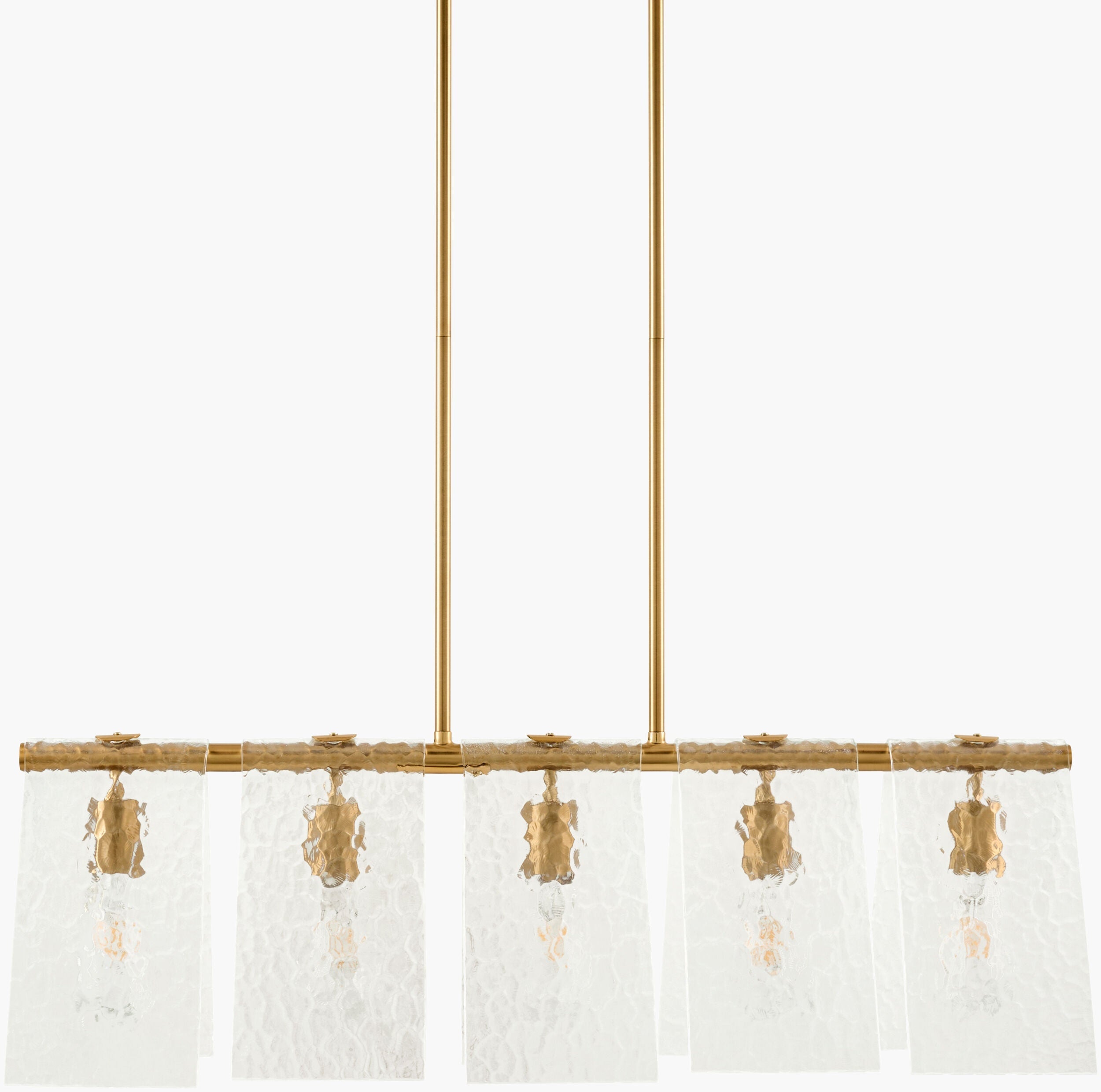 Mustard Modern Chandelier with glass details for dining or living rooms-0
