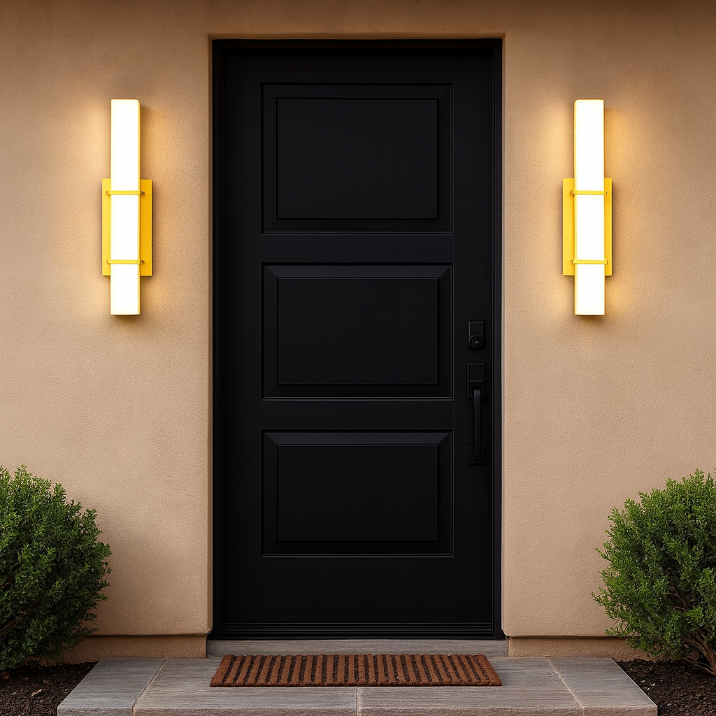 Set of 2 Modern 17.6 Inch Wall Sconces, 3 Color Temperatures for Indoor & Outdoors - Gold-2