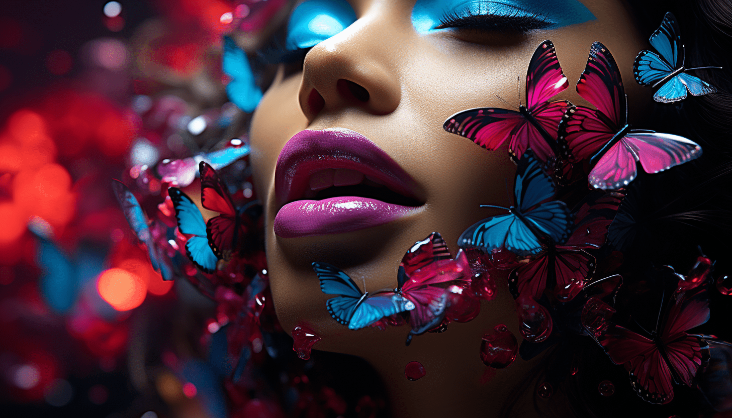 Captivating Close-Up of Woman's Adorned Lips-0