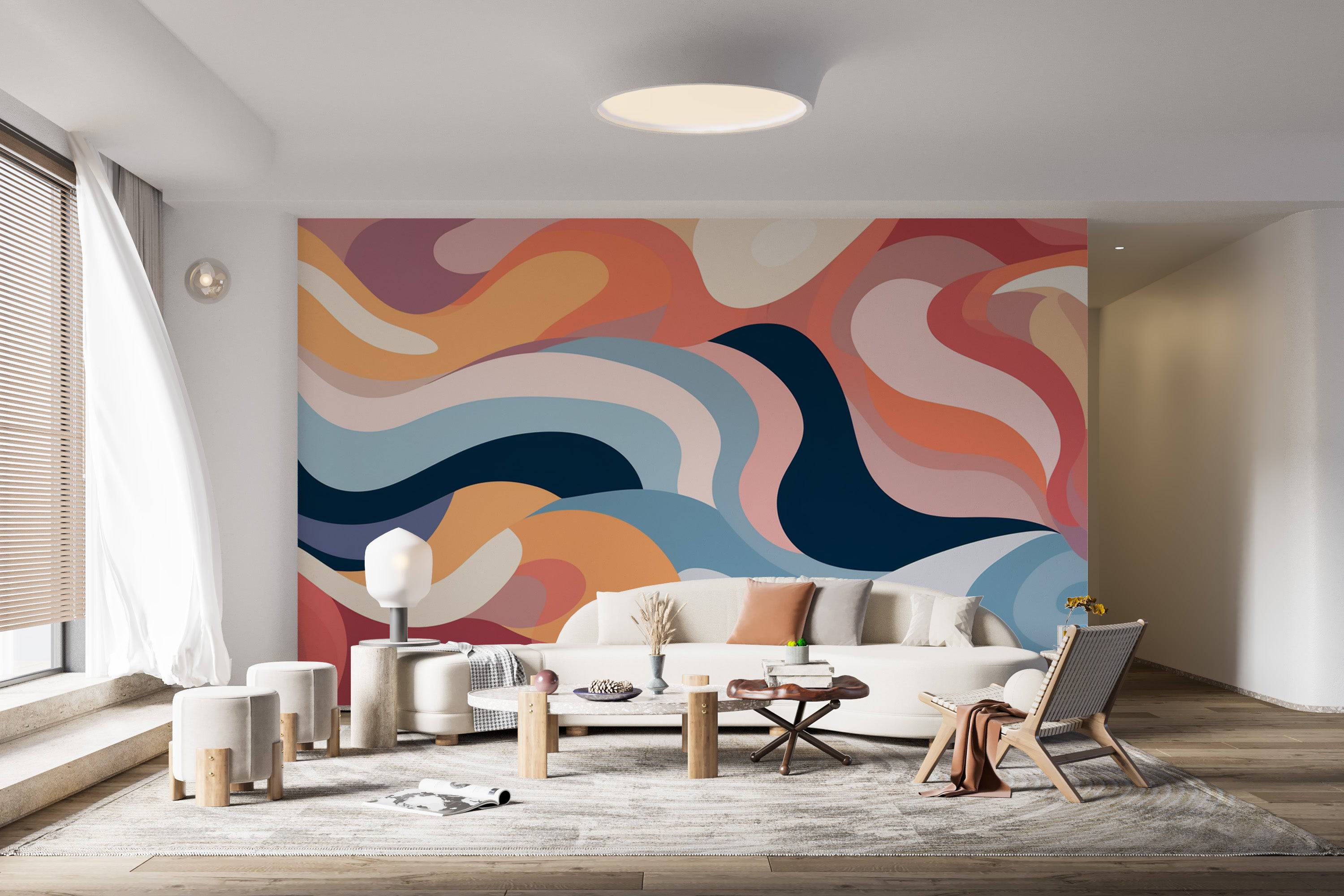 Colorful Wave Abstract Pattern Wall Mural-3