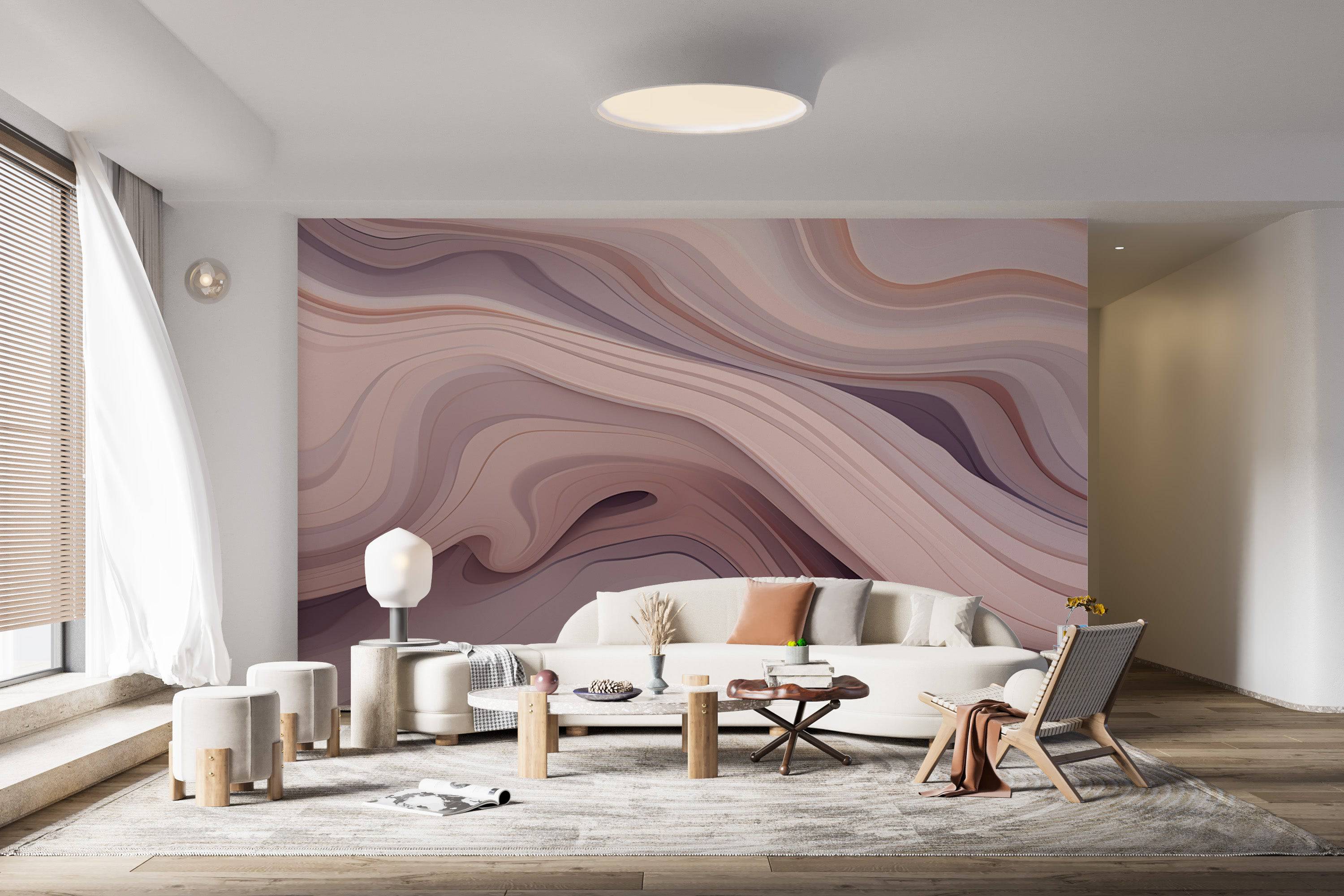 Flowing Waves Abstract Background Mural-2