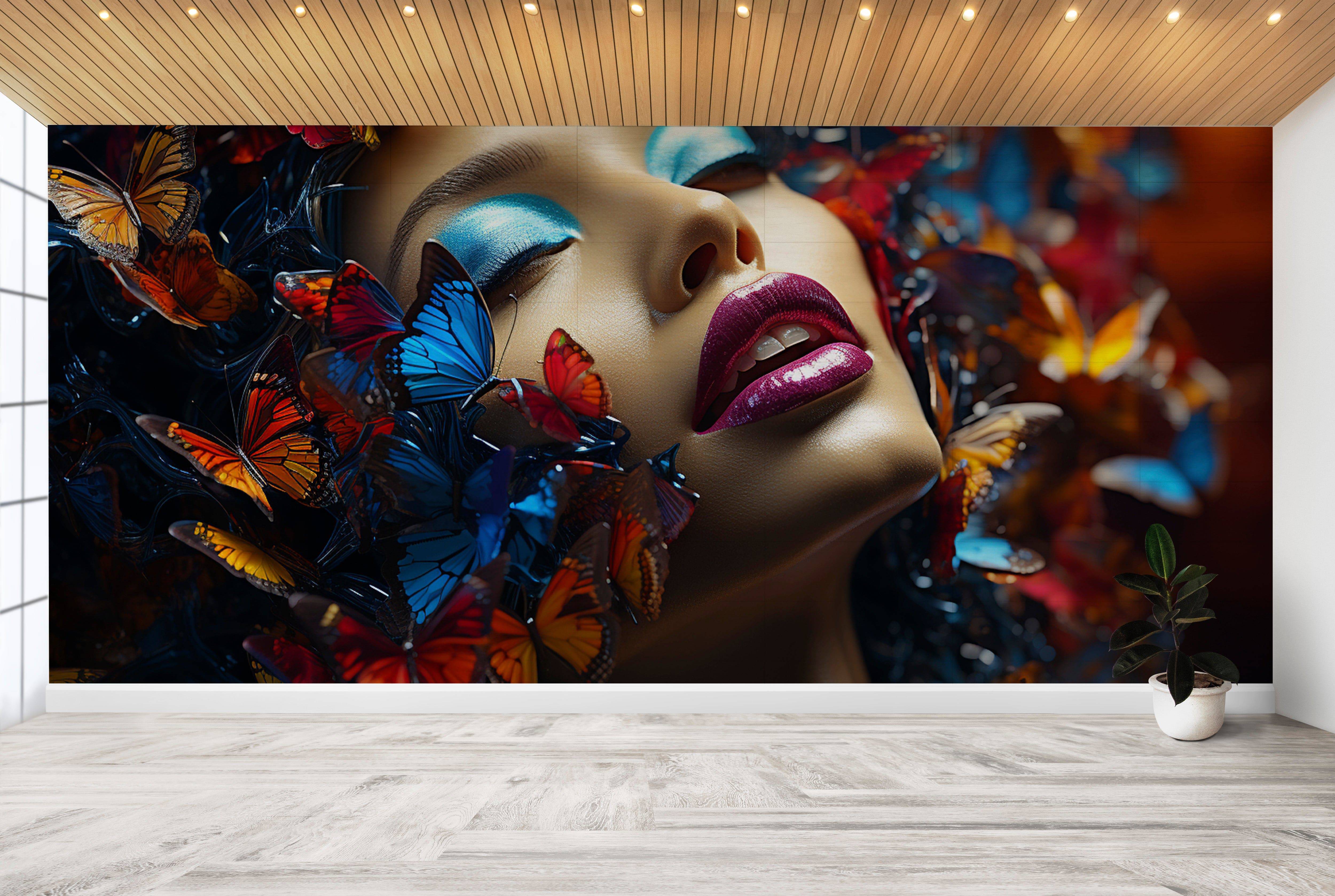 Lips of Elegance and Self-Expression Wallpaper Mural-2