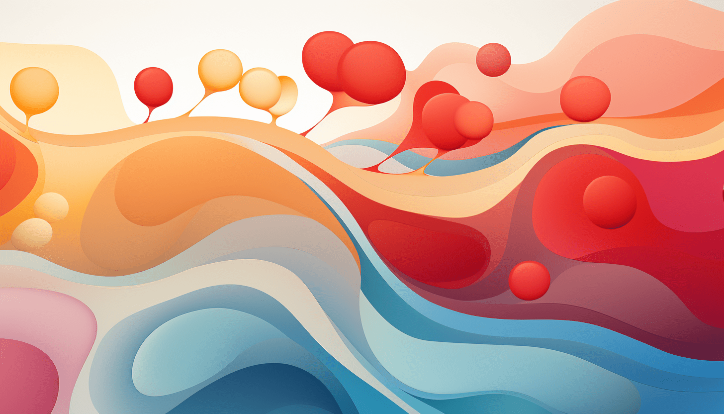 Romantic Landscapes: Abstract Wavy Colored Mural-0