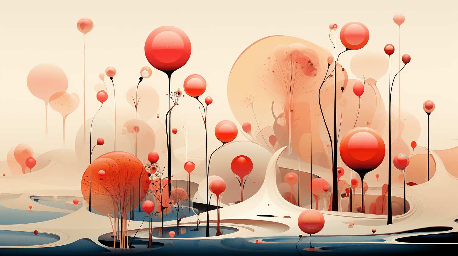 Serene Balloon and Water Doodle Mural-0