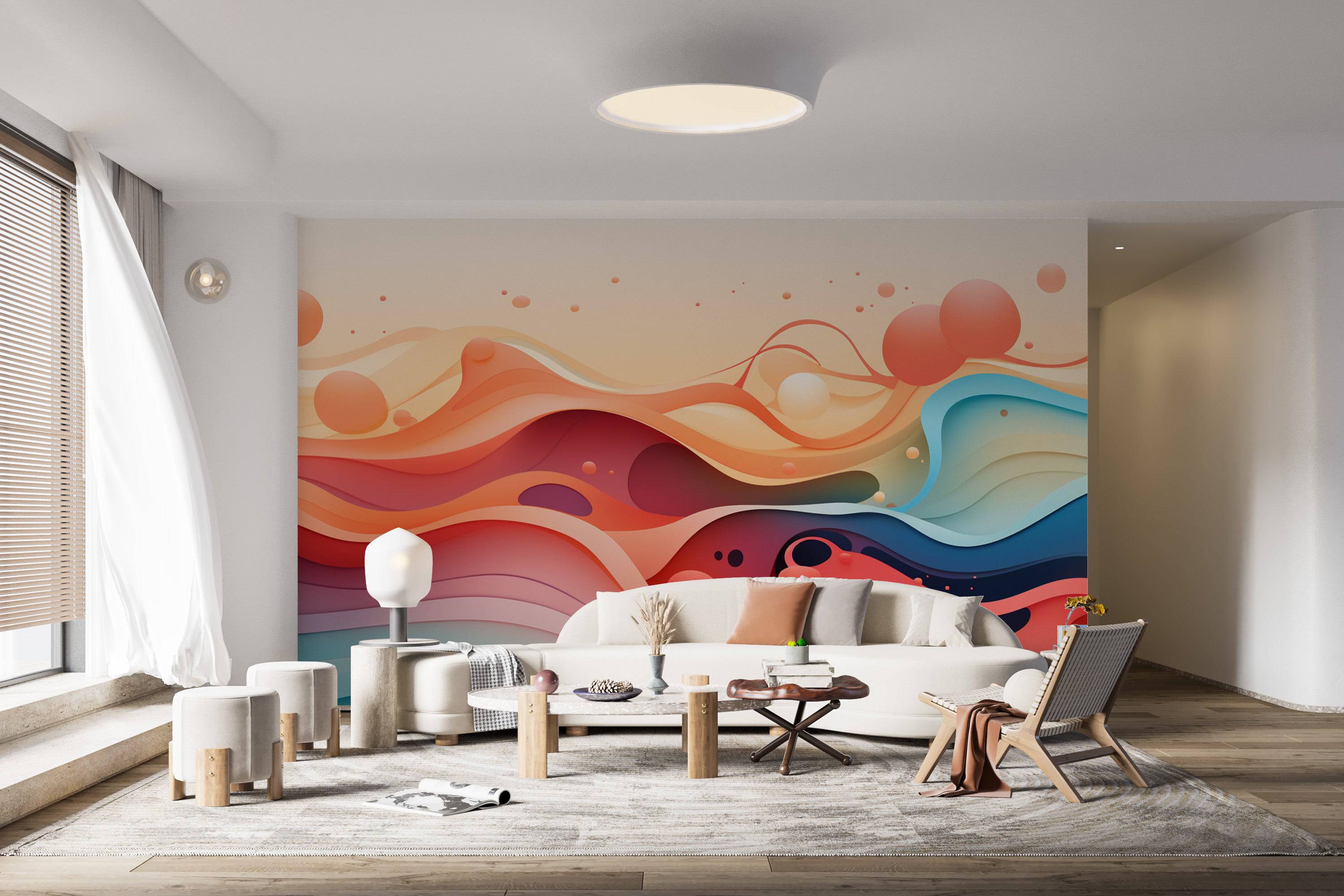 Vibrant Rippled Abstract Wall Art-2