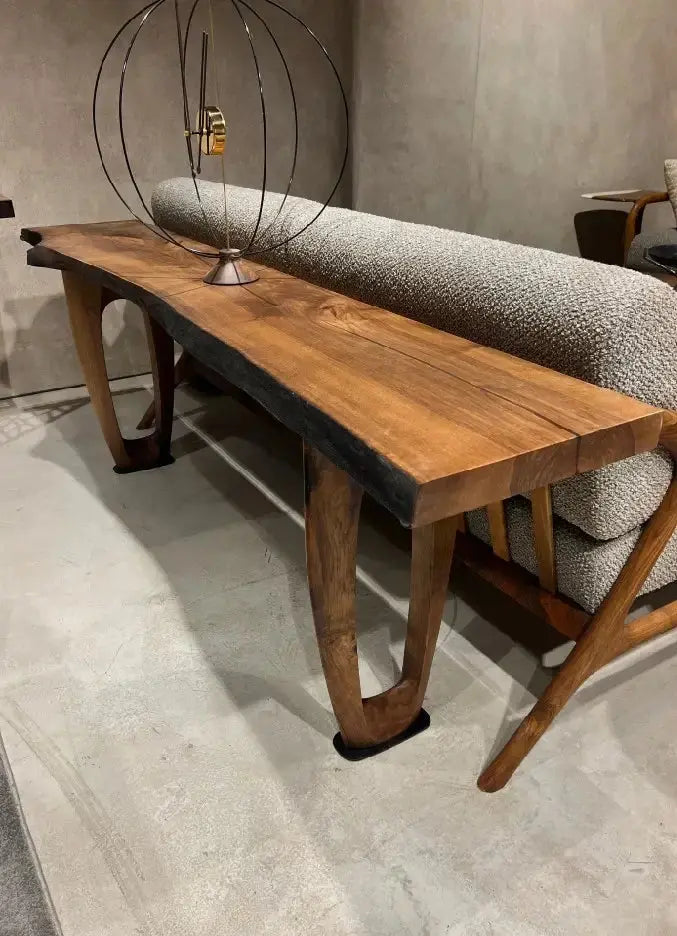 Rustic Console And Sofa Table Made Of Walnut