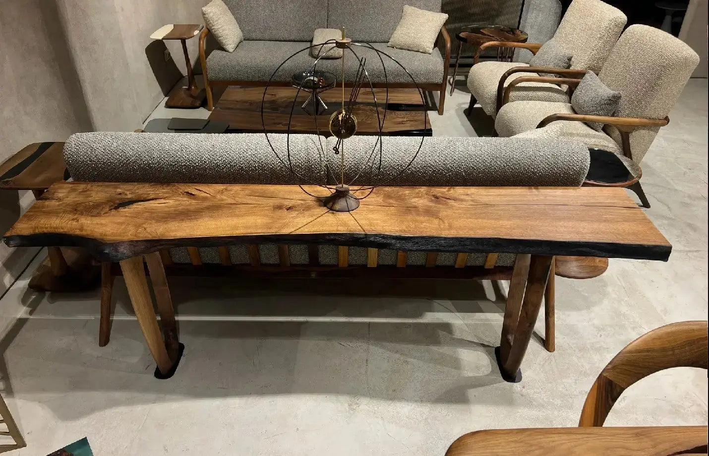 Rustic Console And Sofa Table Made Of Walnut