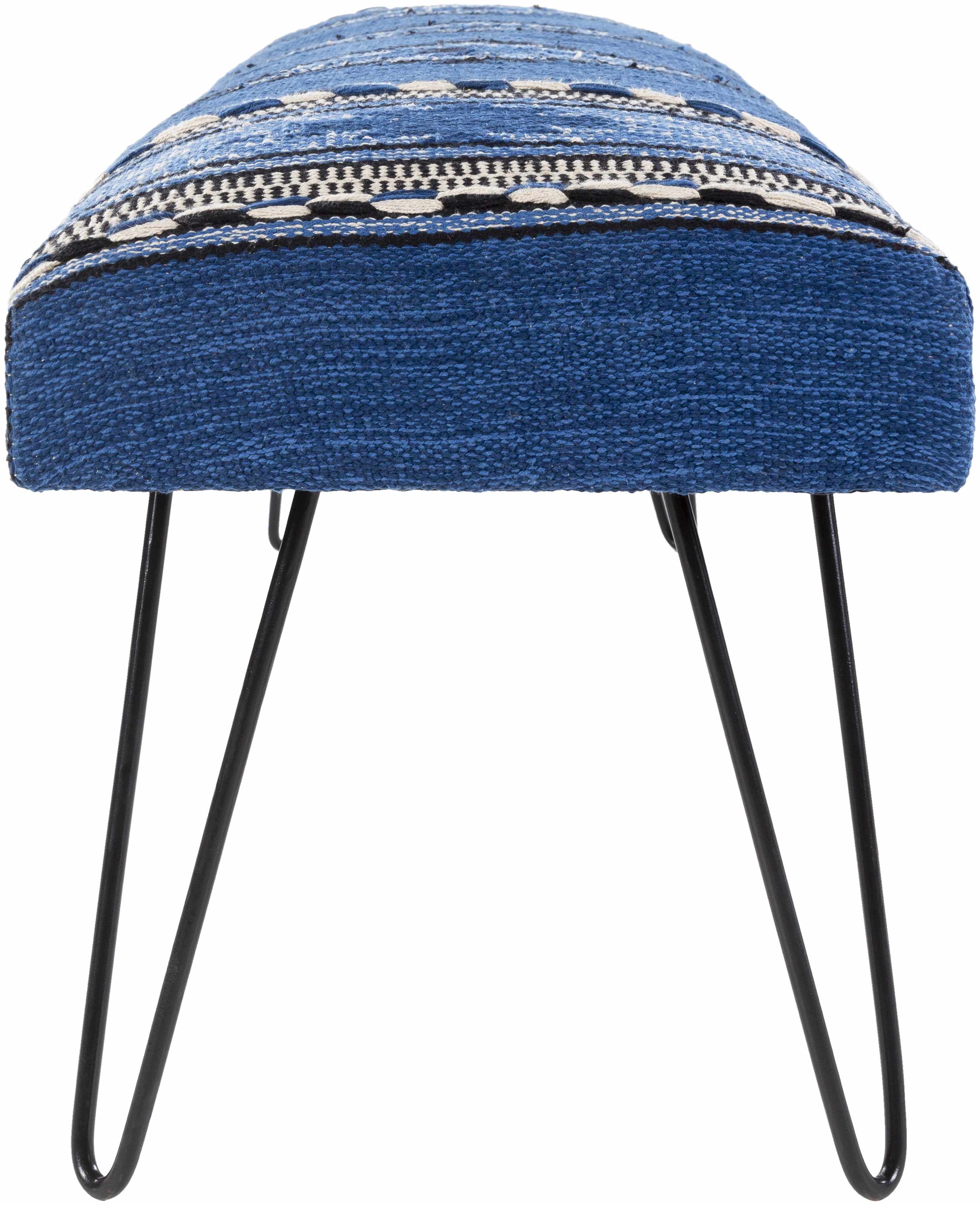 Wesselsbron Navy Striped Upholstered Bench-4
